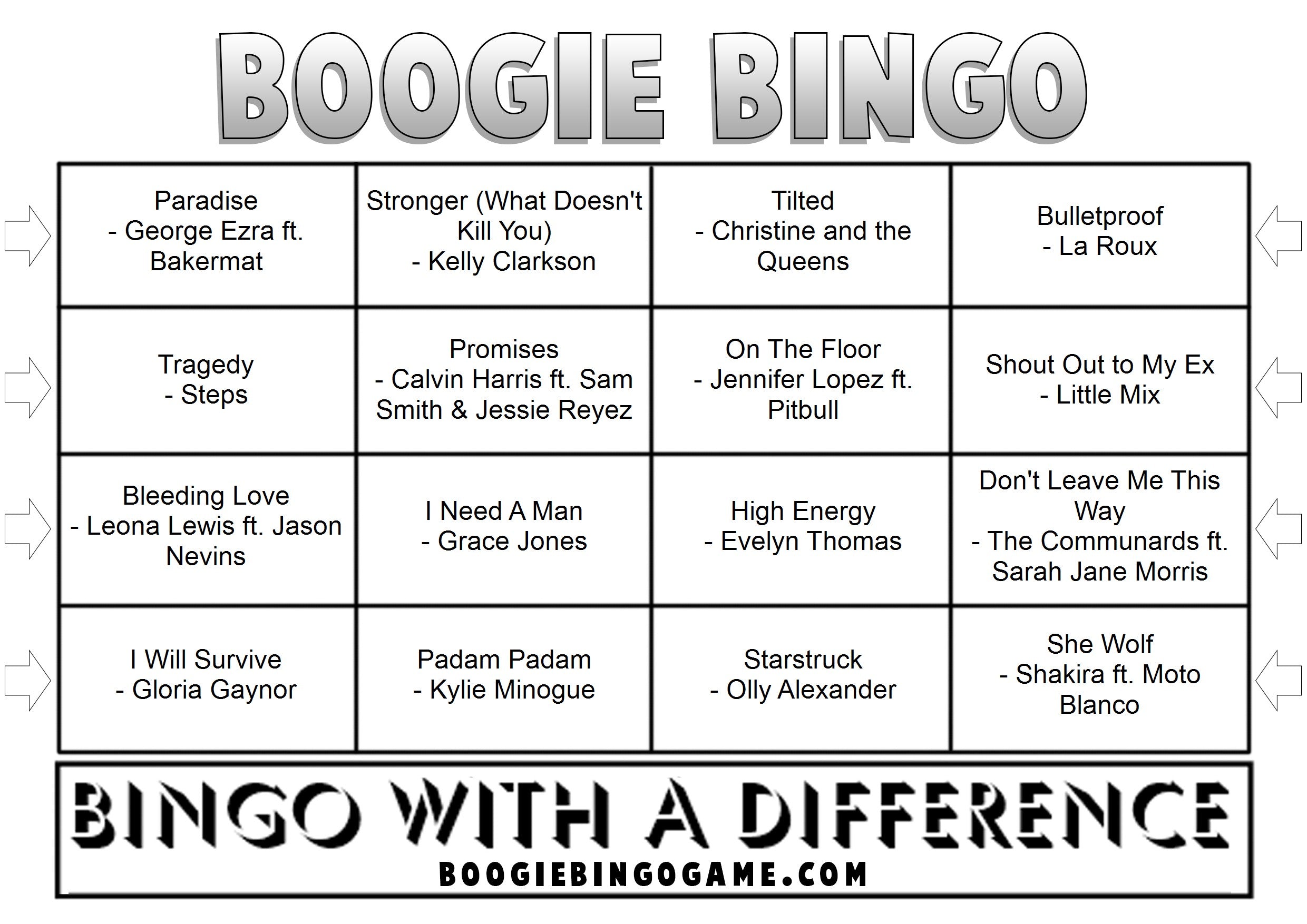 Game 139 | Pride Celebration | Boogie Bingo | Printable Music Bingo Tickets