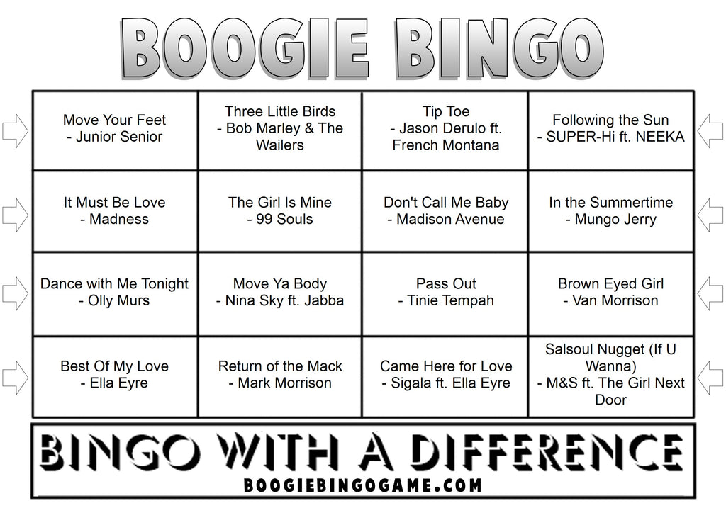 Game 130 | Summer BBQ | Boogie Bingo | Printable Music Bingo Tickets