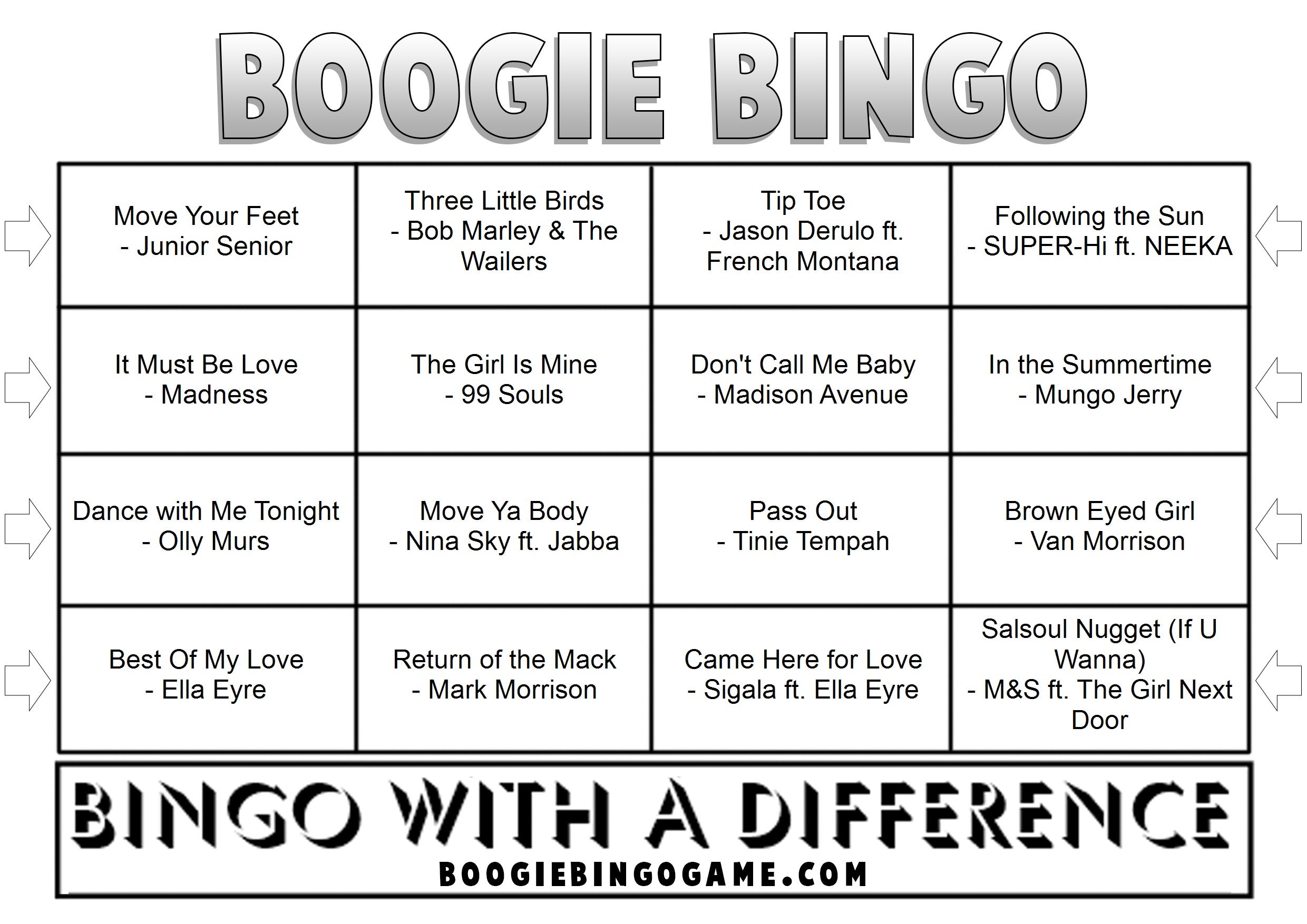 Game 130 | Summer BBQ | Boogie Bingo | Printable Music Bingo Tickets