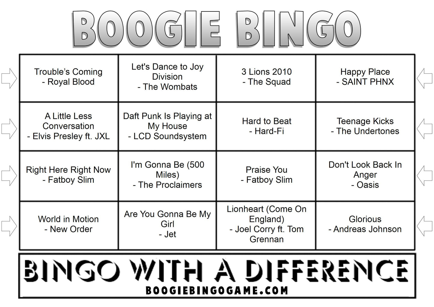 Game 113 | 2010s UK Chart Hits | Boogie Bingo | Printable Music Bingo Tickets