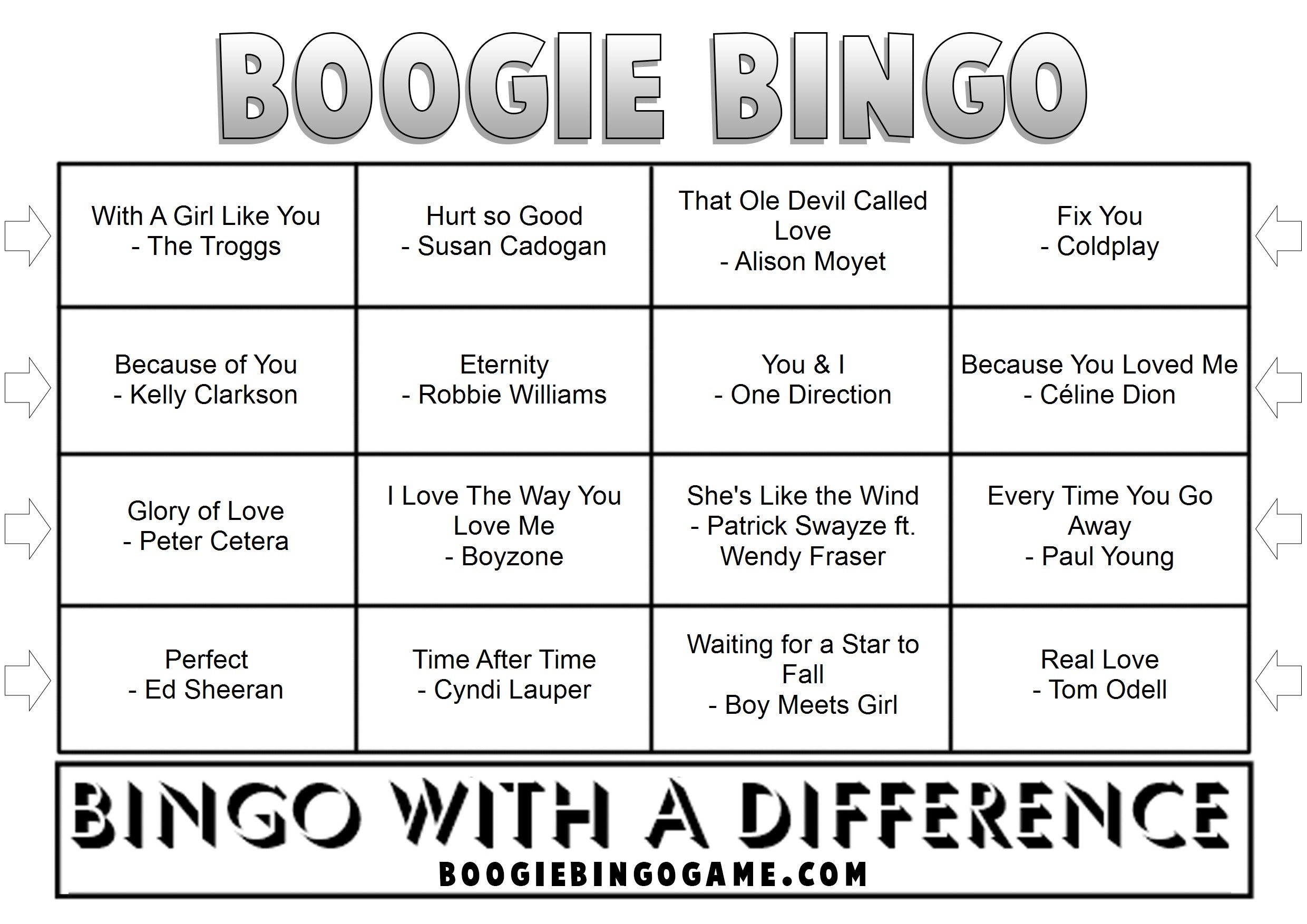 Game 138 | Ultimate Valentine's Day Love Songs | Boogie Bingo | Printable Music Bingo Tickets