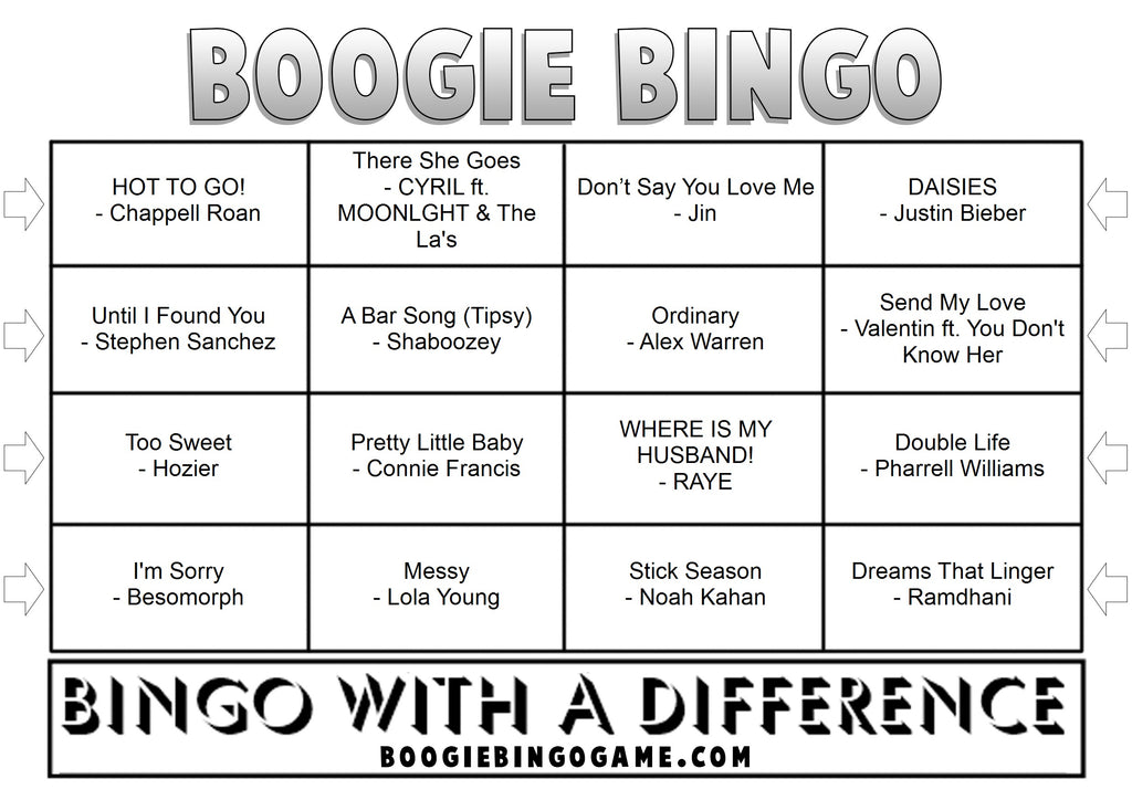 Game 147 | TikTok Viral Hits | Boogie Bingo | Printable Music Bingo Tickets