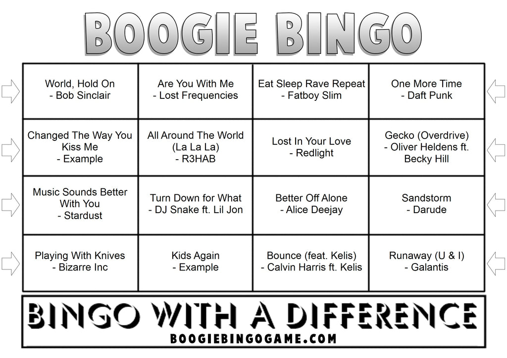 Game 137 | EDM Dance Party | Boogie Bingo | Printable Music Bingo Tickets