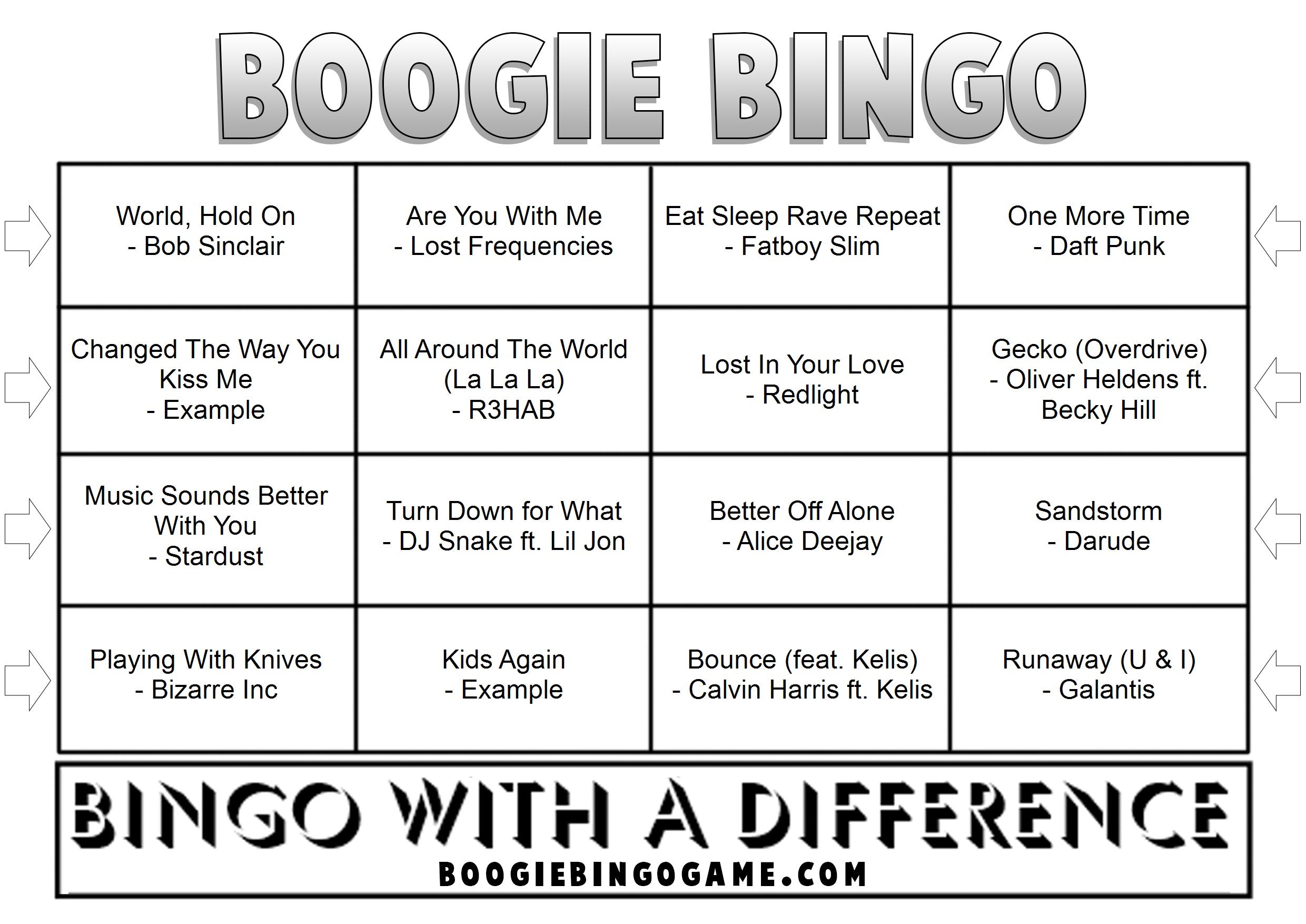 Game 137 | EDM Dance Party | Boogie Bingo | Printable Music Bingo Tickets