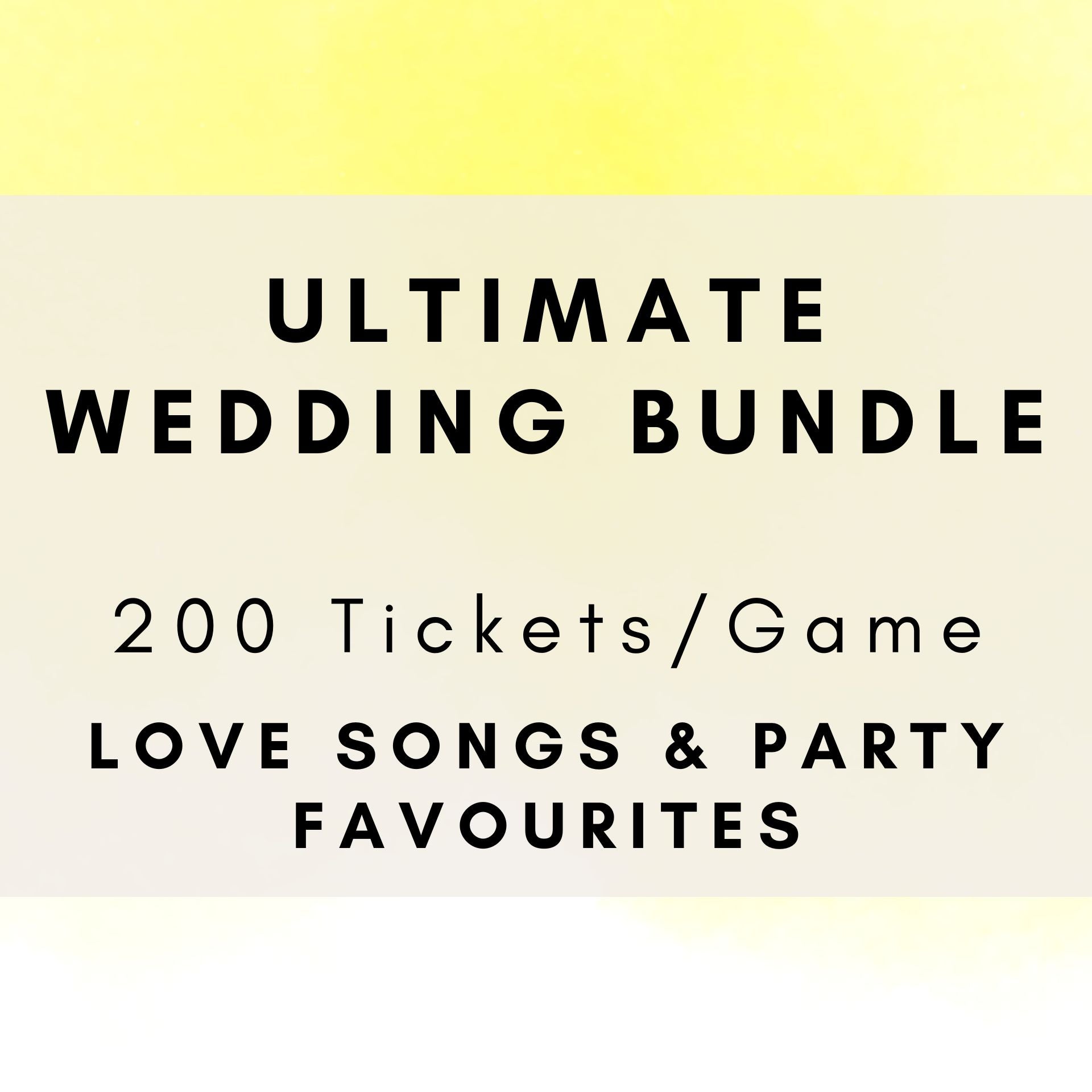 Ultimate Wedding Bundle Music Bingo - 200 Printable Tickets