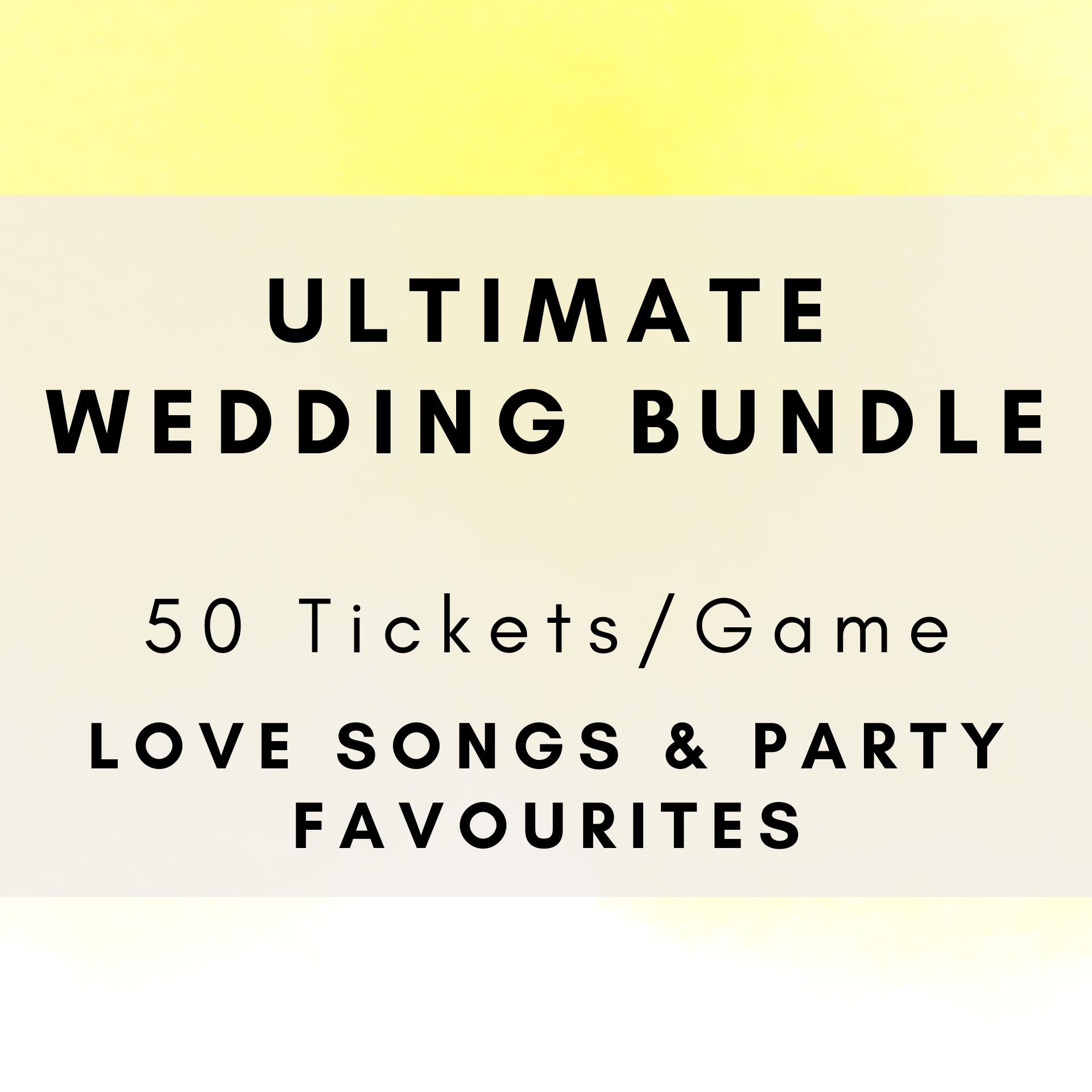 Ultimate Wedding Bundle Music Bingo - 50 Printable Tickets
