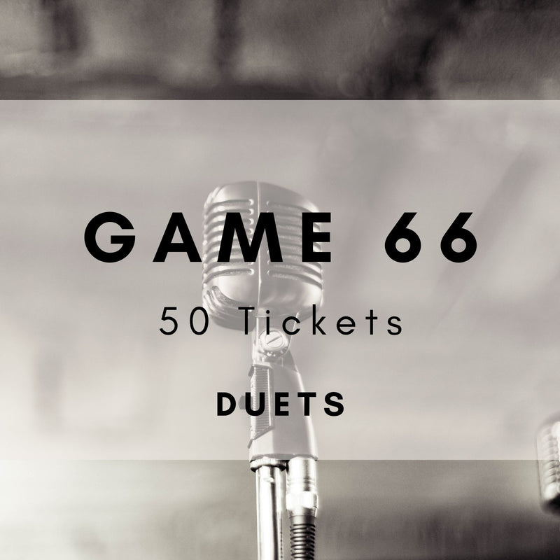 Duets Music Bingo printable tickets - famous collaborations party game. 50 tickets