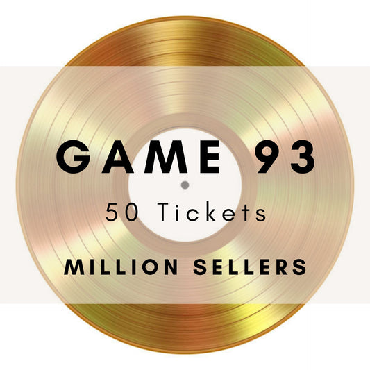 Game 93 | Million Sellers | Boogie Bingo | Printable Music Bingo Tickets