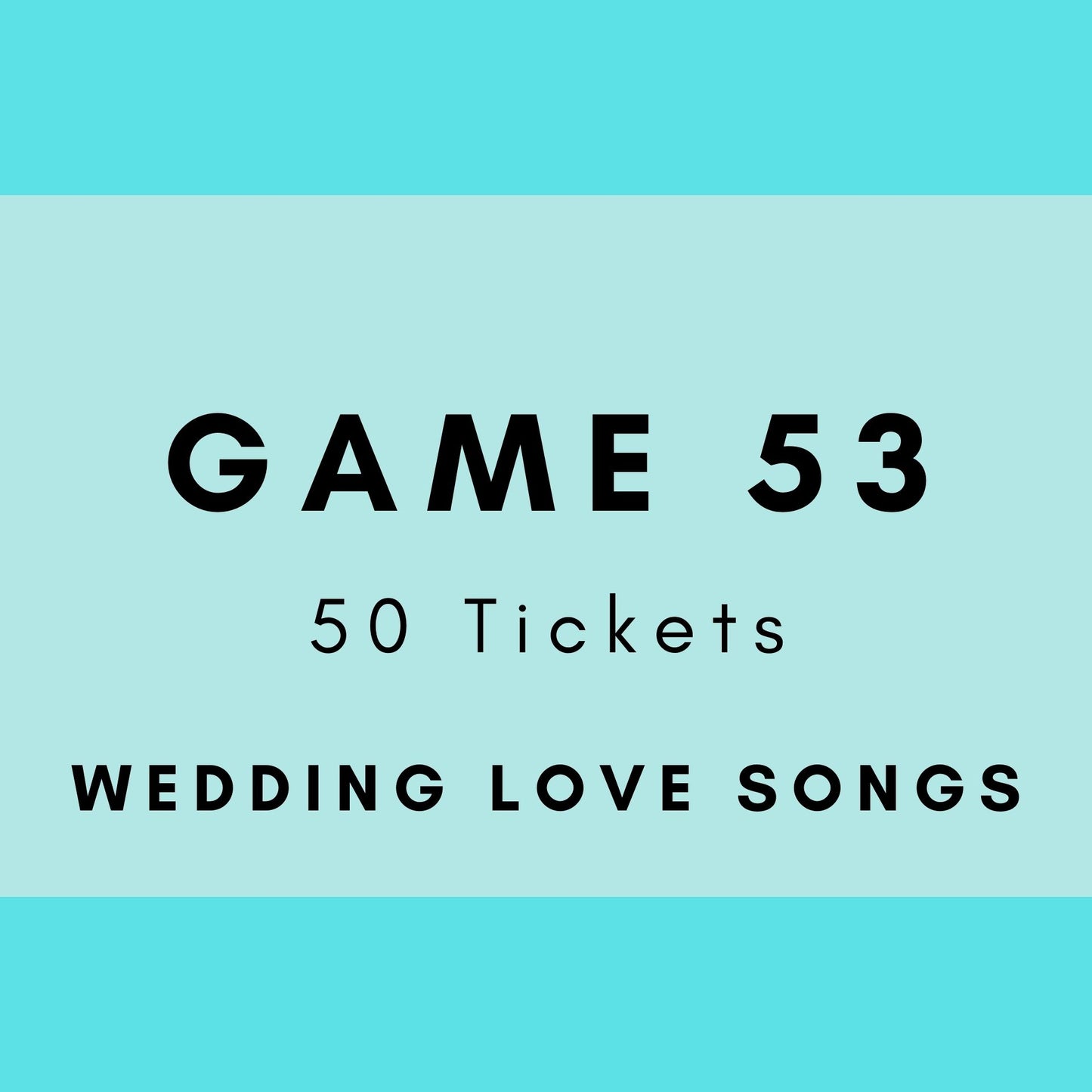 Game 53 | Wedding Love Songs | Boogie Bingo | Printable Music Bingo Tickets
