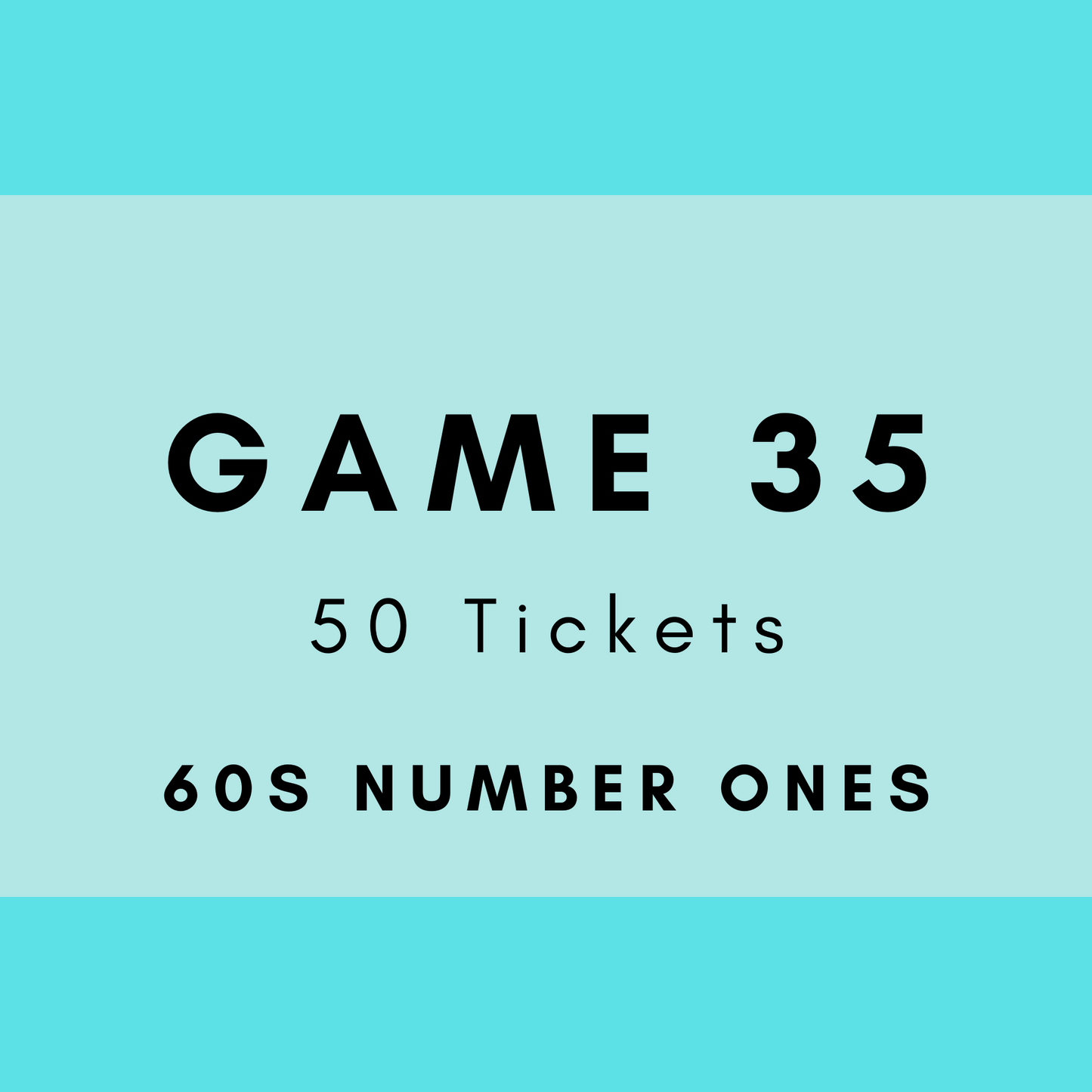 Game 35 | 60s Number Ones | Boogie Bingo | Printed Music Bingo Tickets