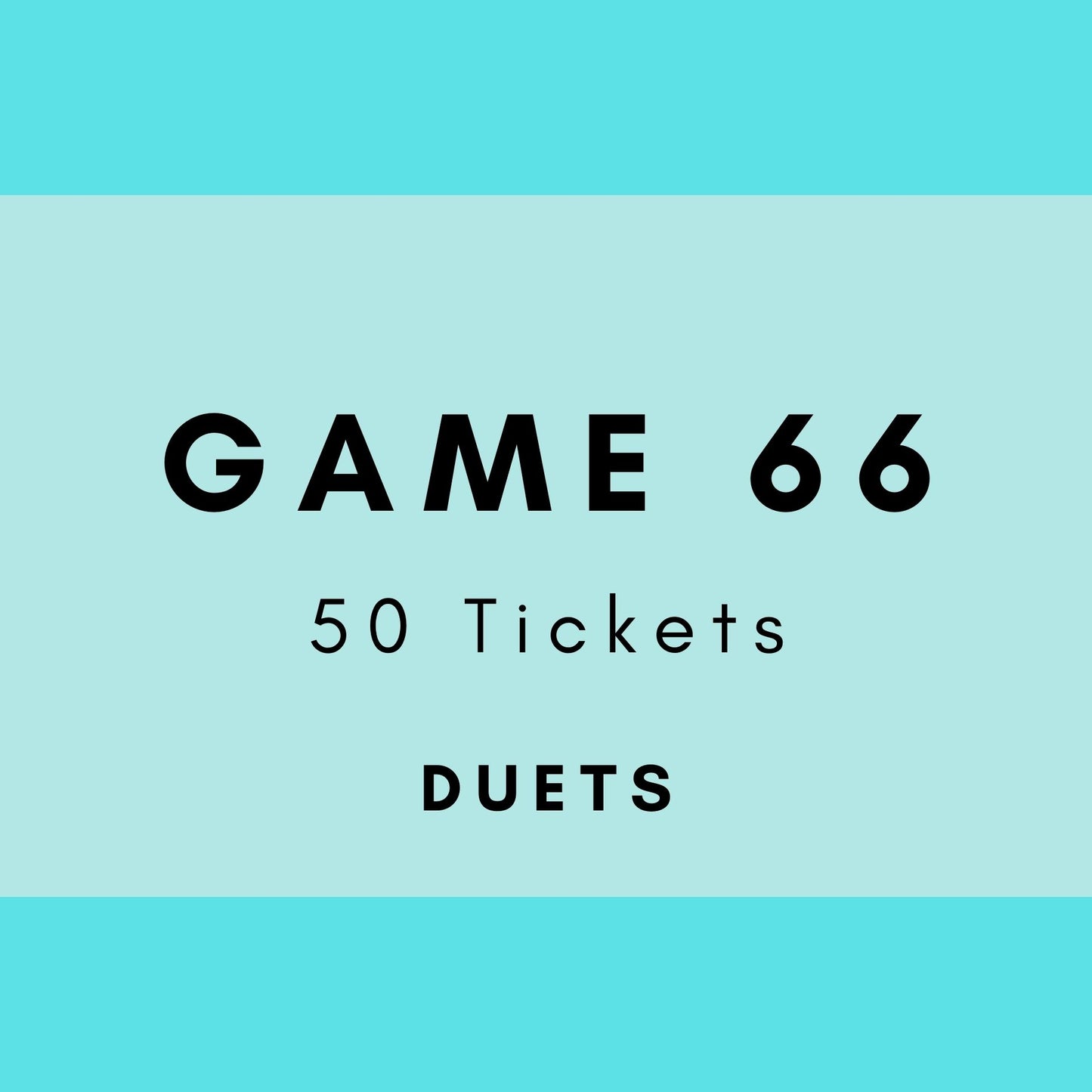 Game 66 | Duets | Boogie Bingo | Printed Music Bingo Tickets