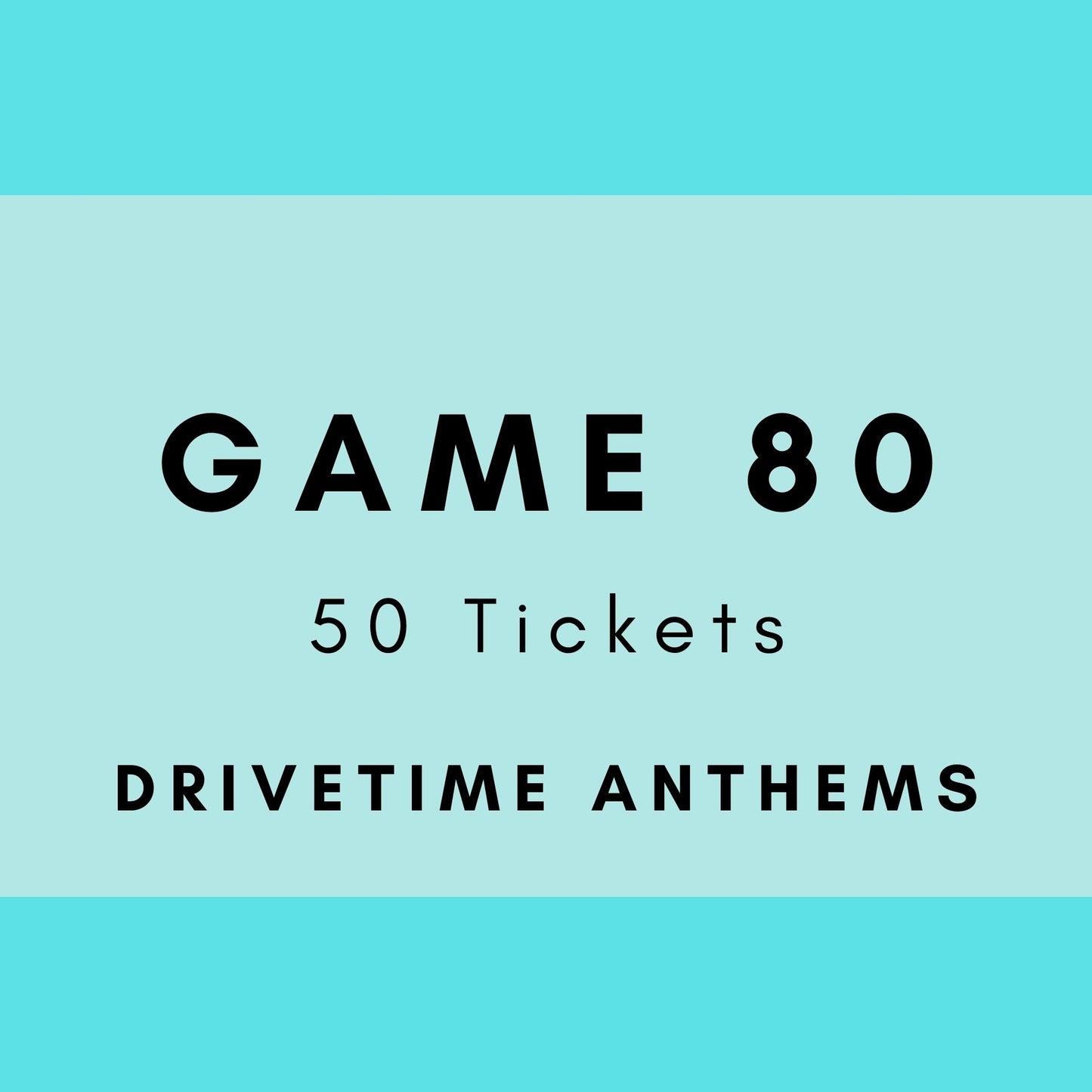 Game 80 | Drivetime Anthems | Boogie Bingo | Printed Music Bingo Tickets