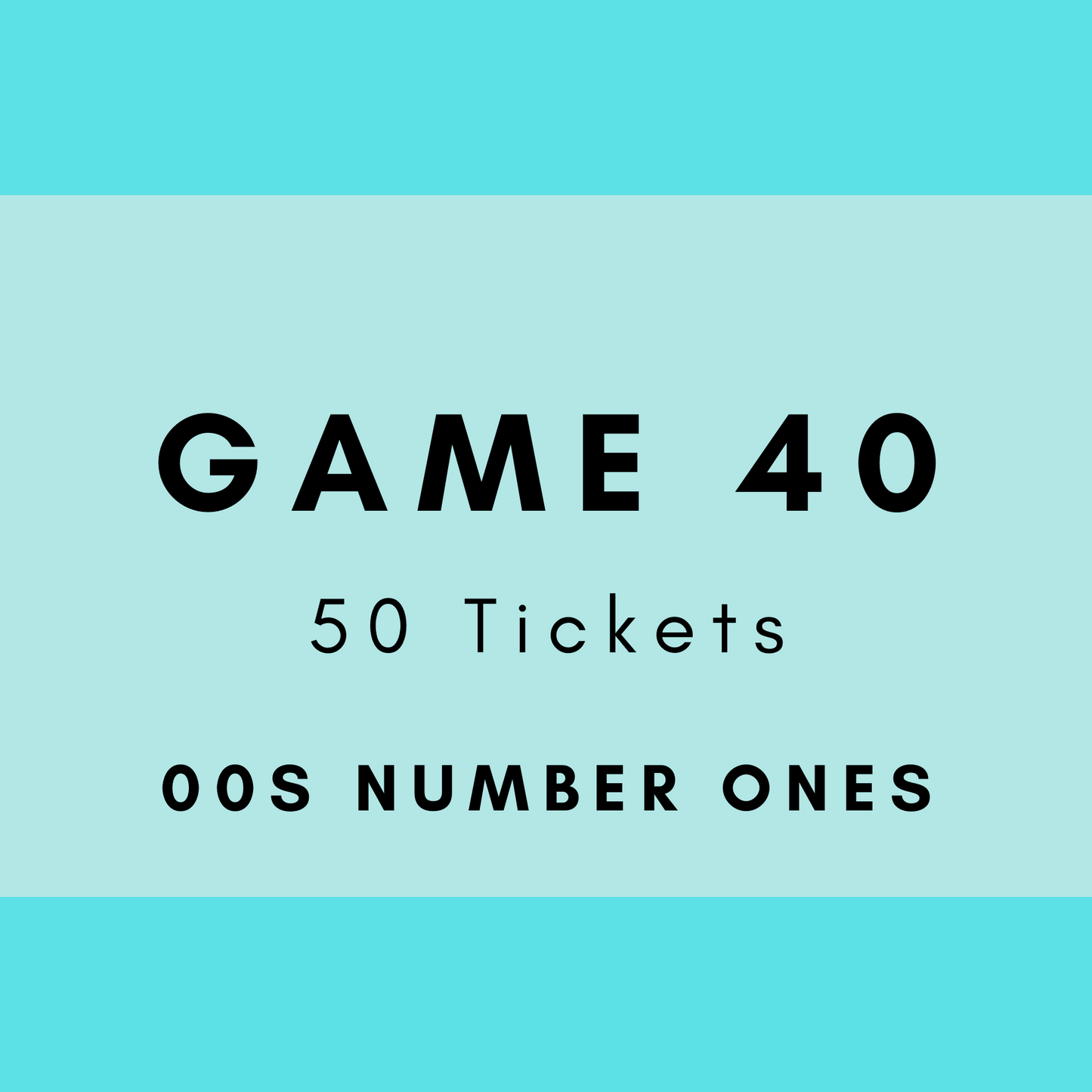 Game 40 | 00s Number Ones | Boogie Bingo | Printed Music Bingo Tickets