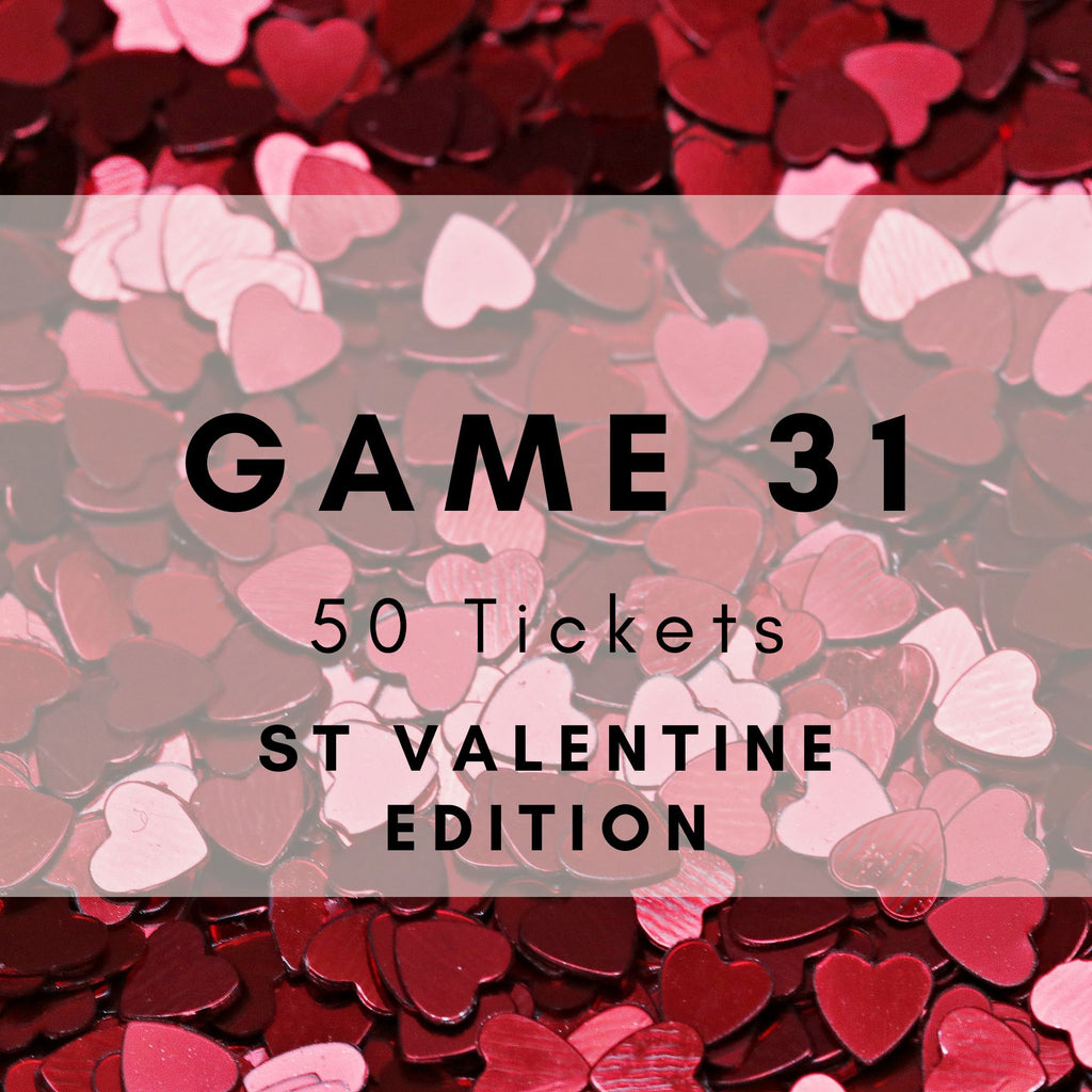 Valentine's Day Music Bingo printable tickets - romantic love songs party game. 50 tickets