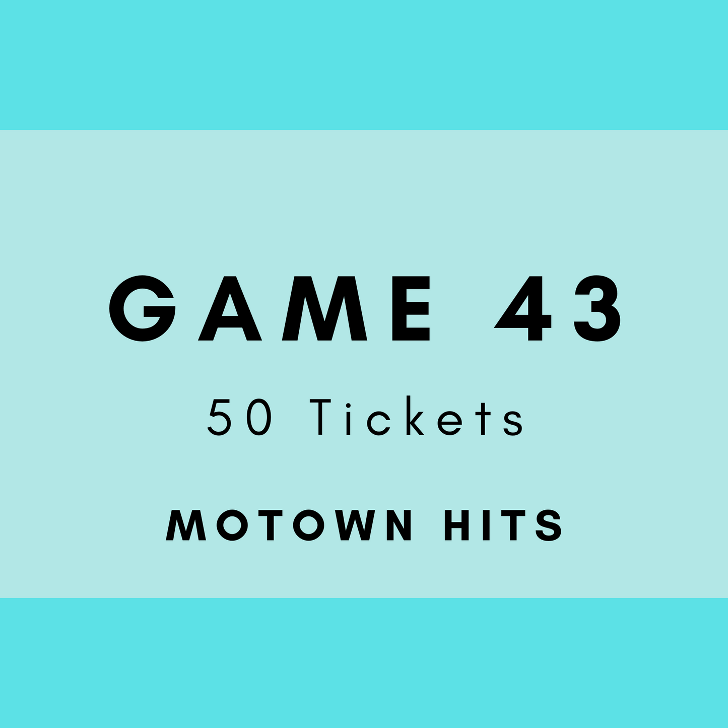 Game 43 | Motown Hits | Boogie Bingo | Printed Music Bingo Tickets