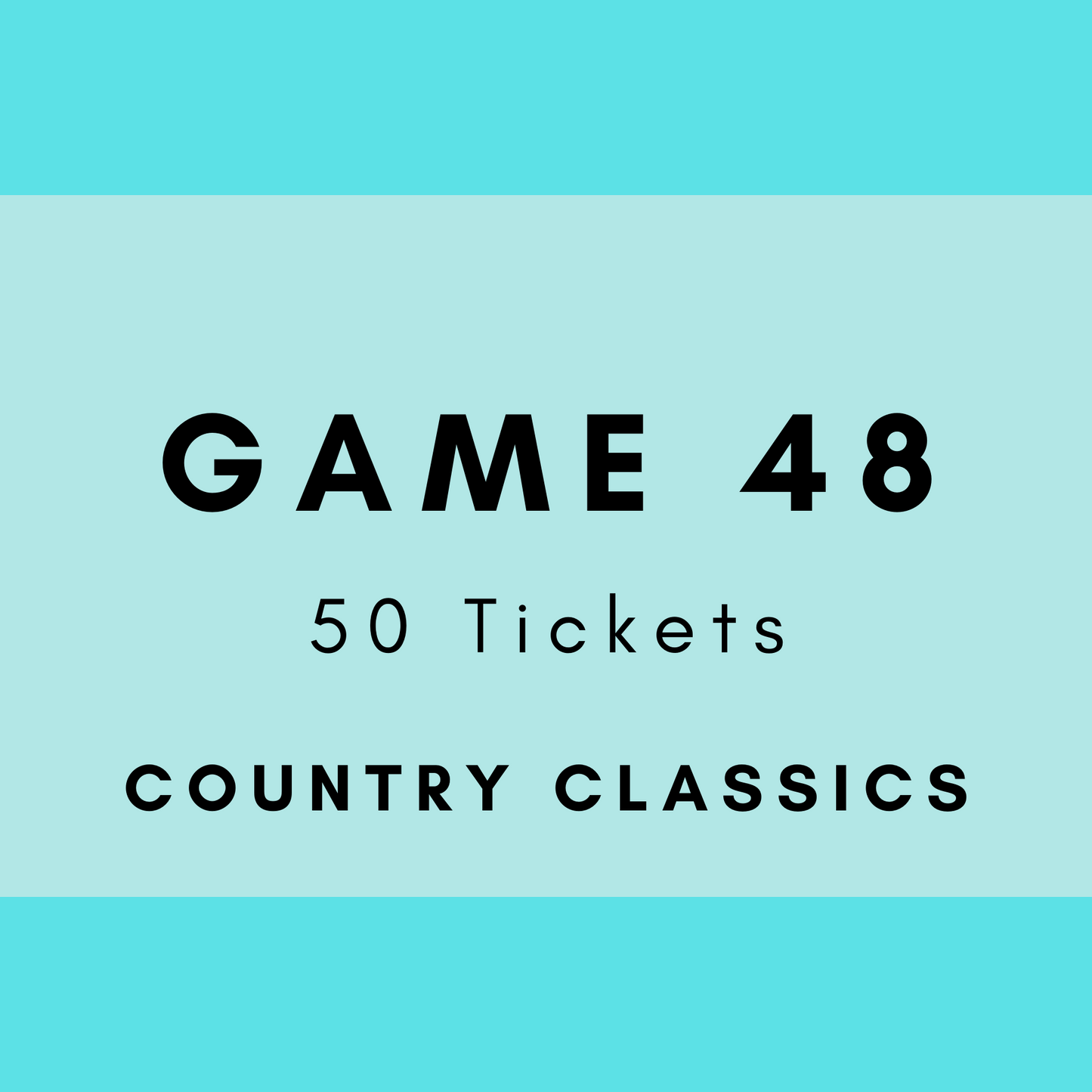 Game 48 | Country Classics | Boogie Bingo | Printed Music Bingo Tickets
