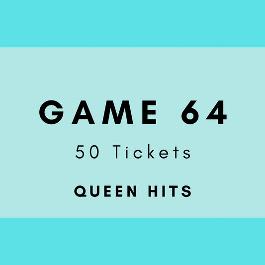 Game 64 | Queen Hits | Boogie Bingo | Printable Music Bingo Tickets