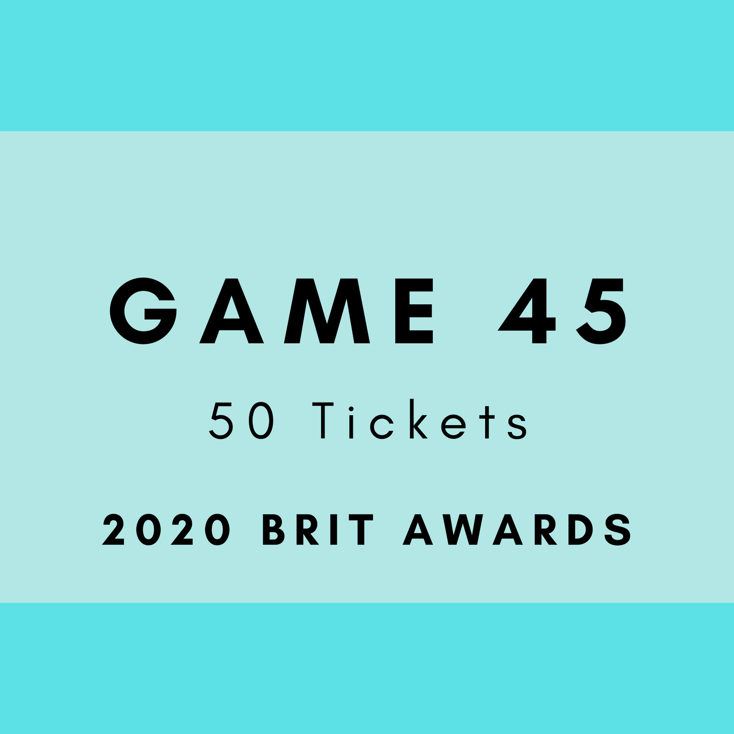 Game 45 | 2020 BRIT Awards | Boogie Bingo | Printable Music Bingo Tickets