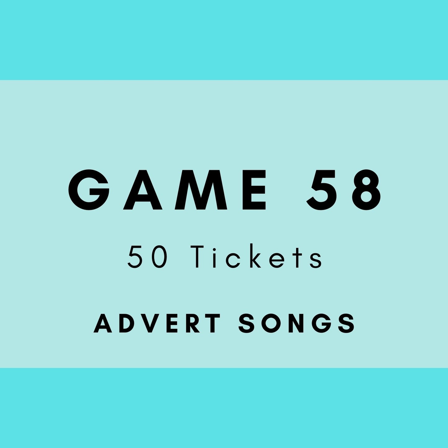 Game 58 | Advert Songs | Boogie Bingo | Printable Music Bingo Tickets