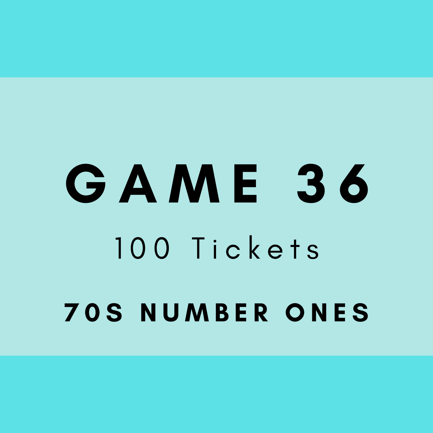 Game 36 | 70s Number Ones | Boogie Bingo | Printable Music Bingo Tickets