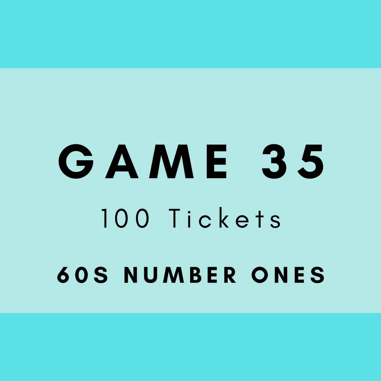 Game 35 | 60s Number Ones | Boogie Bingo | Printed Music Bingo Tickets