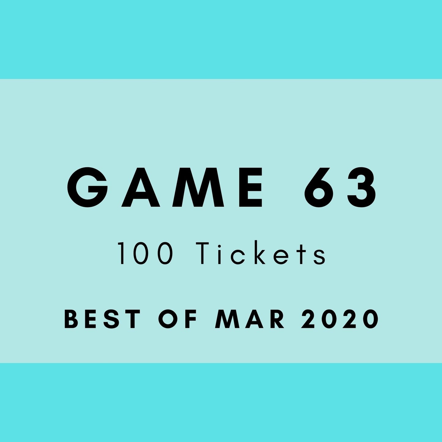 Game 63 | Best of Mar 2020 | Boogie Bingo | Printed Music Bingo Tickets