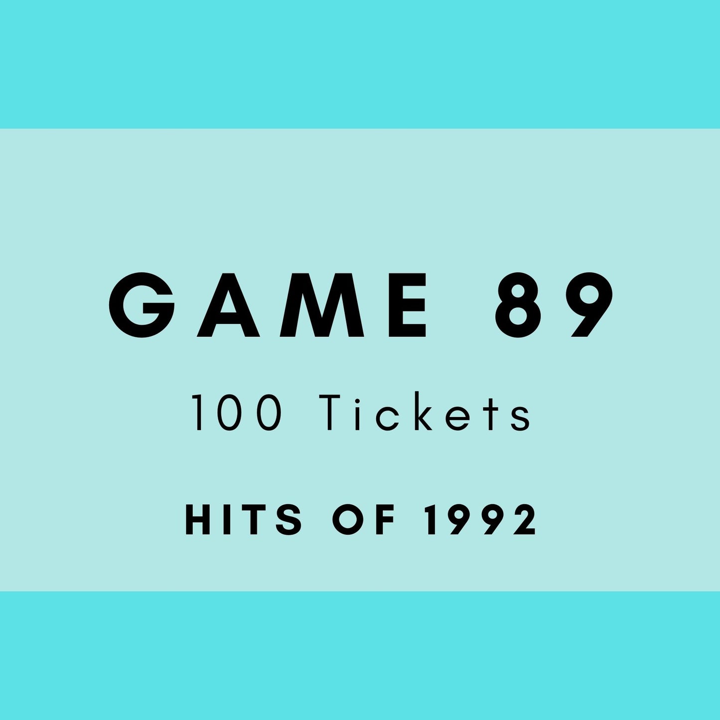 Game 89 | Hits of 1992 | Boogie Bingo | Printed Music Bingo Tickets