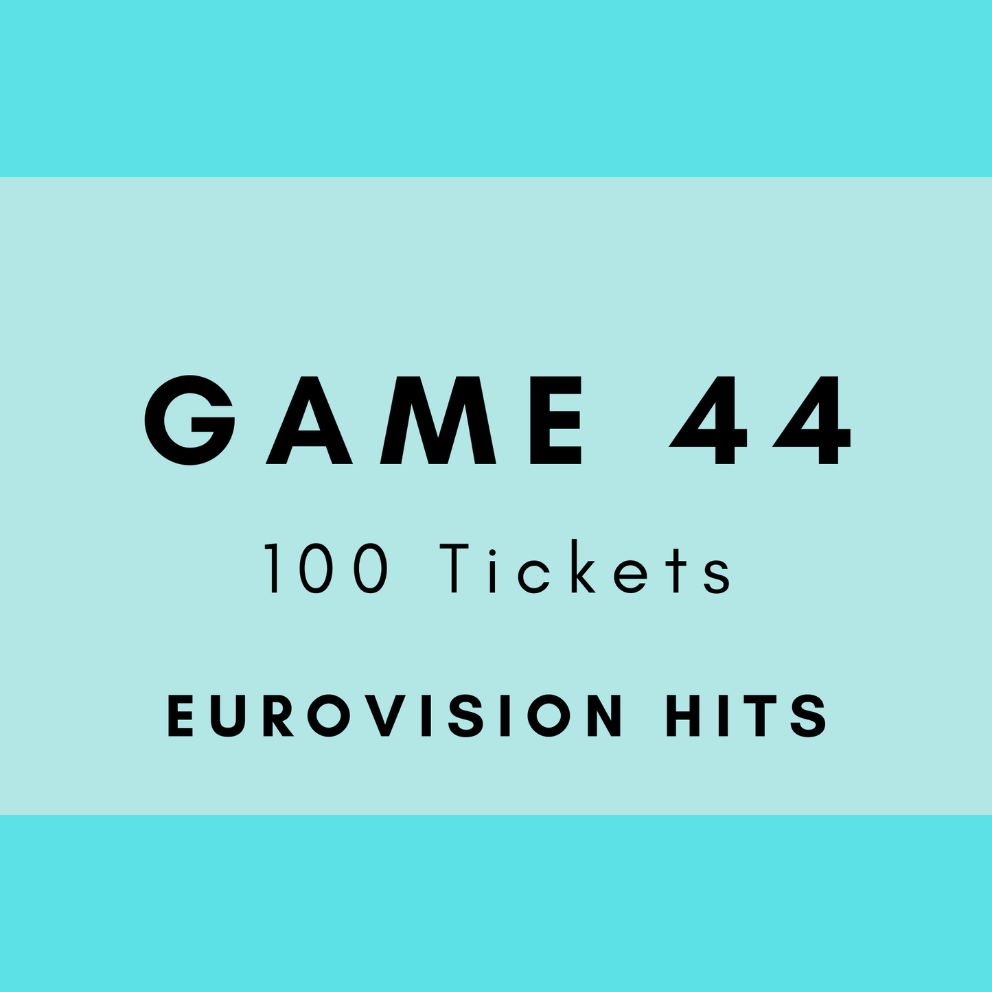Game 44 | Eurovision Hits | Boogie Bingo | Printed Music Bingo Tickets