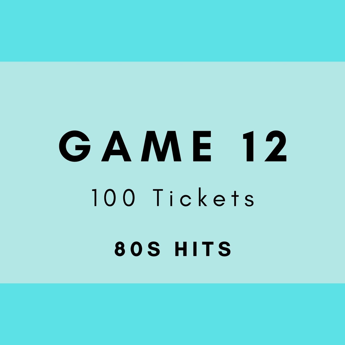 Game 12 | 80s Hits | Boogie Bingo | Printed Music Bingo Tickets