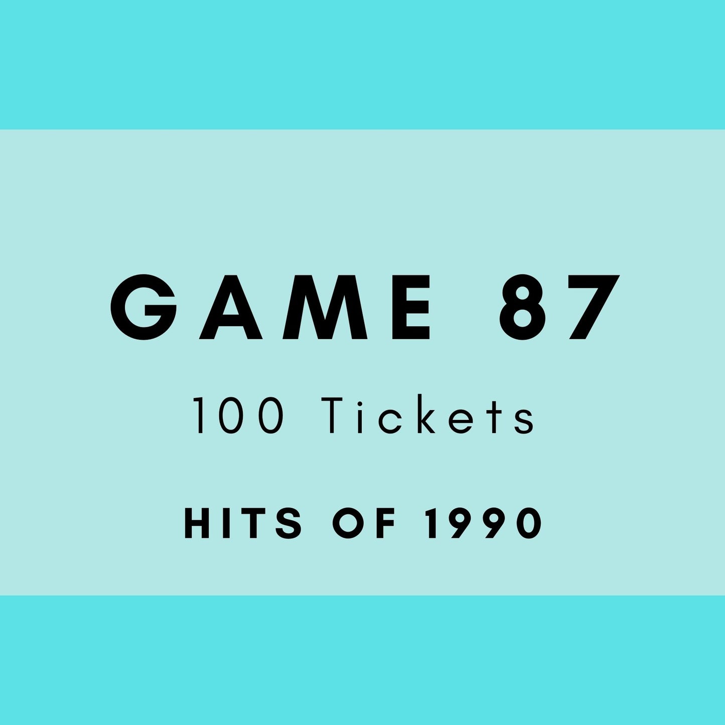 Game 87 | Hits of 1990 | Boogie Bingo | Printed Music Bingo Tickets