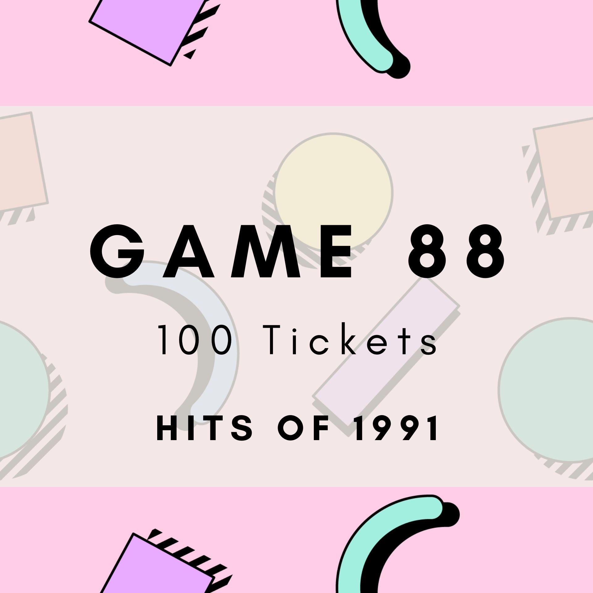 Game 88 | Hits of 1991 | Boogie Bingo | Printable Music Bingo Tickets