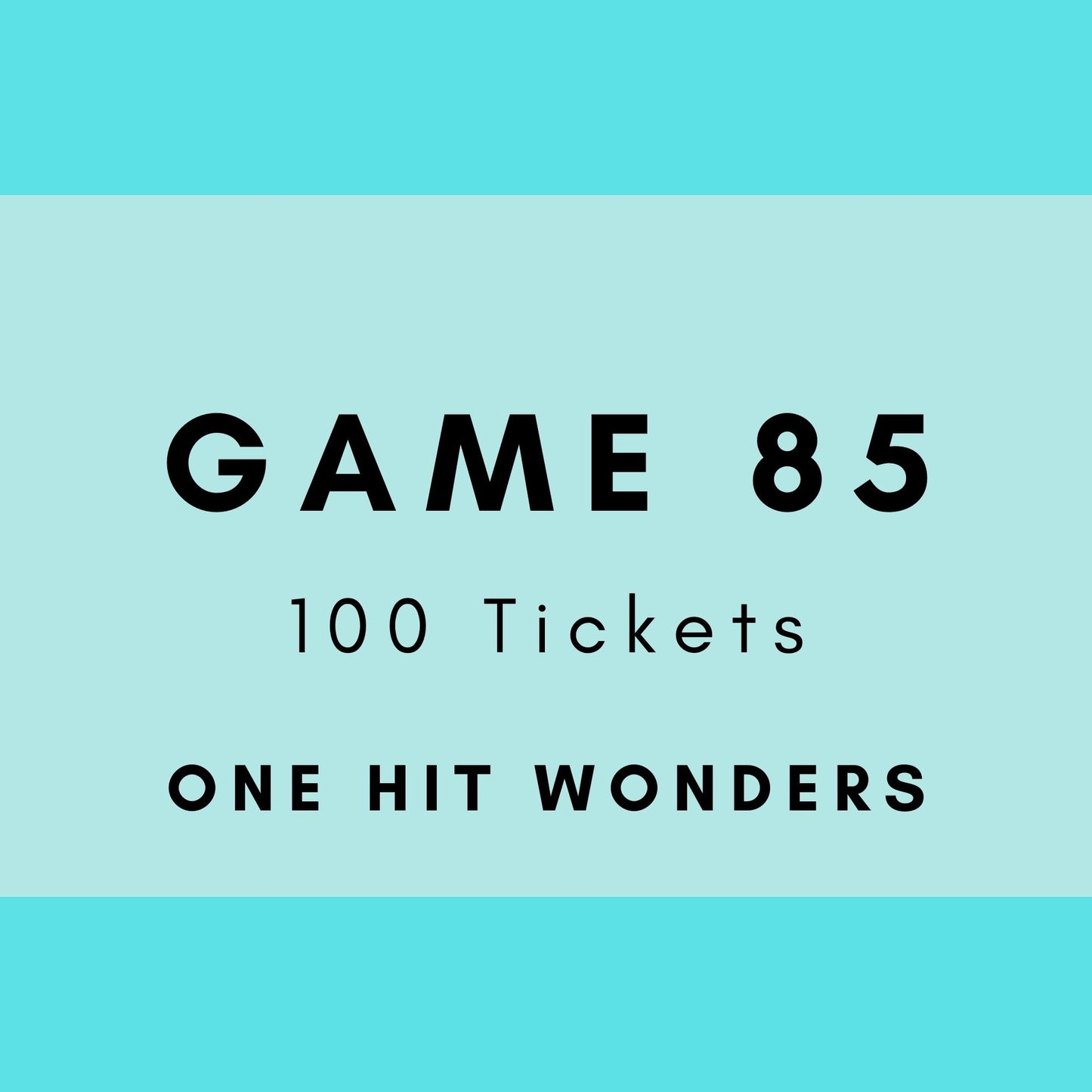 Game 85 | One Hit Wonders | Boogie Bingo | Printed Music Bingo Tickets