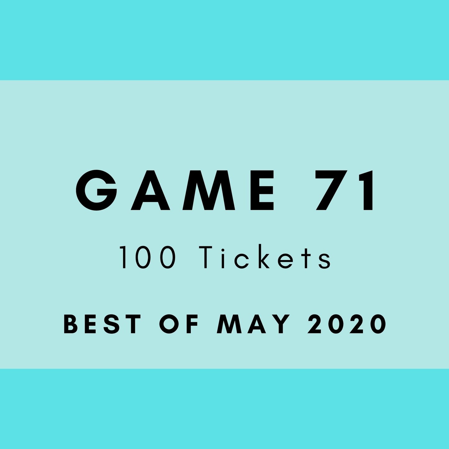 Game 71 | Best of May 2020 | Boogie Bingo | Printed Music Bingo Tickets