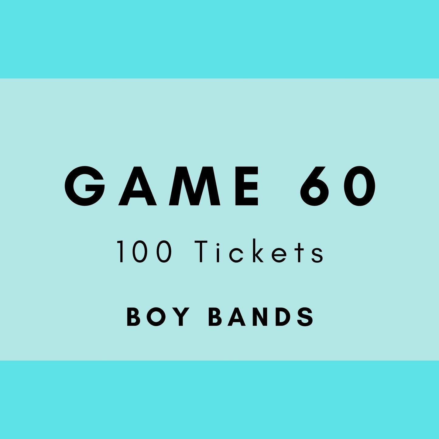 Game 60 | Boy Bands | Boogie Bingo | Printed Music Bingo Tickets