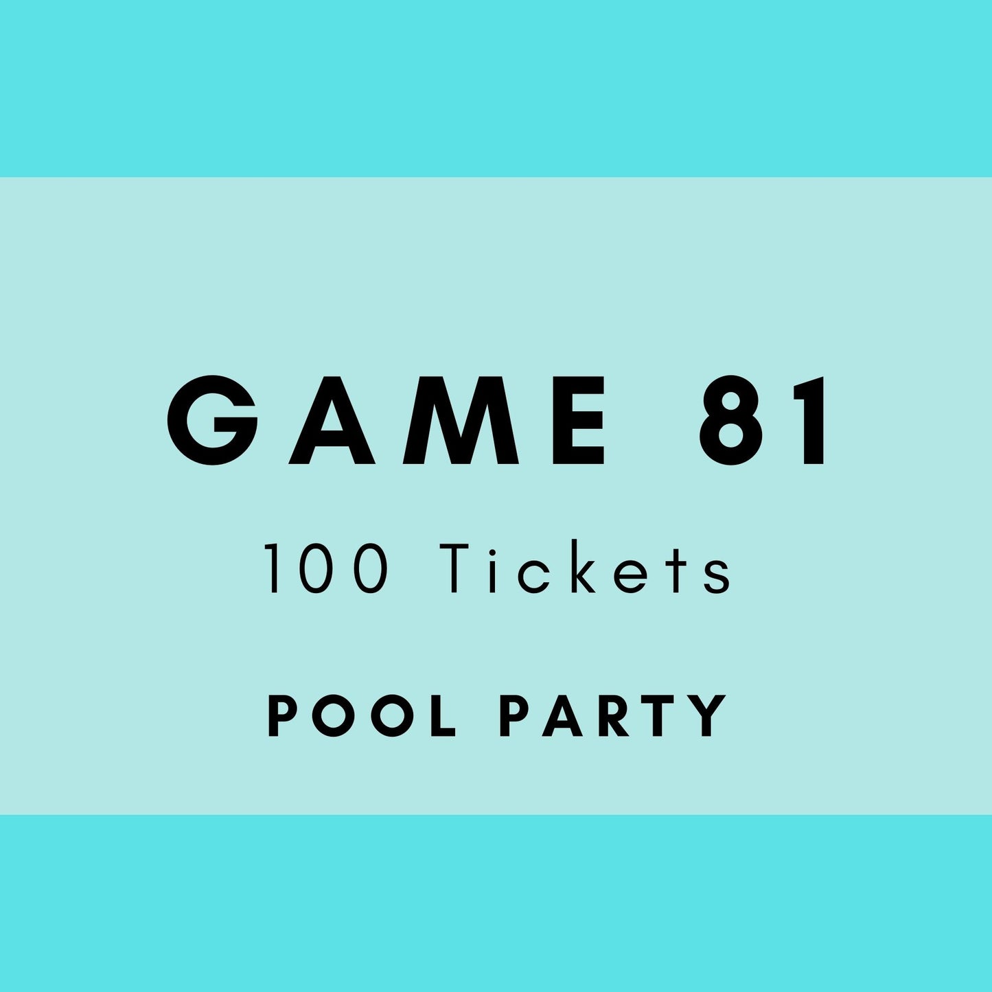 Game 81 | Pool Party | Boogie Bingo | Printed Music Bingo Tickets