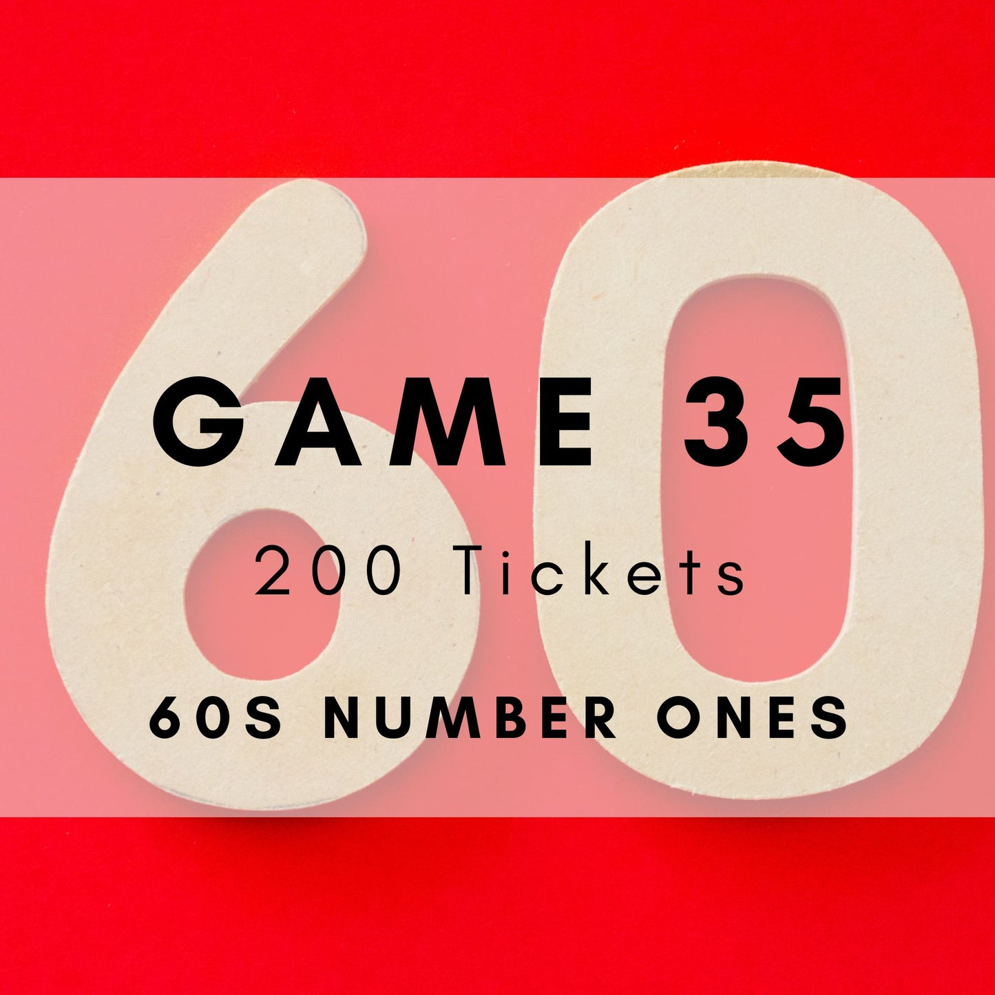 Game 35 | 60s Number Ones | Boogie Bingo | Printable Music Bingo Tickets