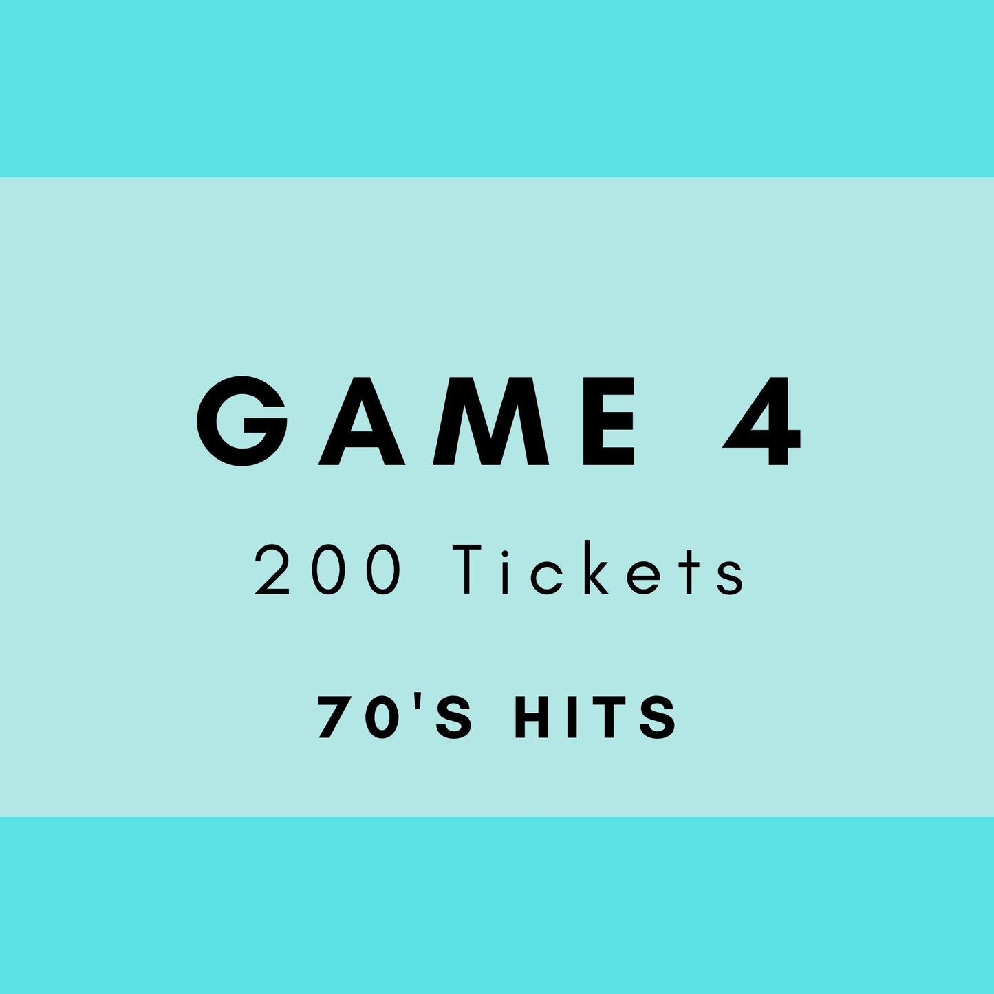 Game 4 | 70s Hits | Boogie Bingo | Printed Music Bingo Tickets
