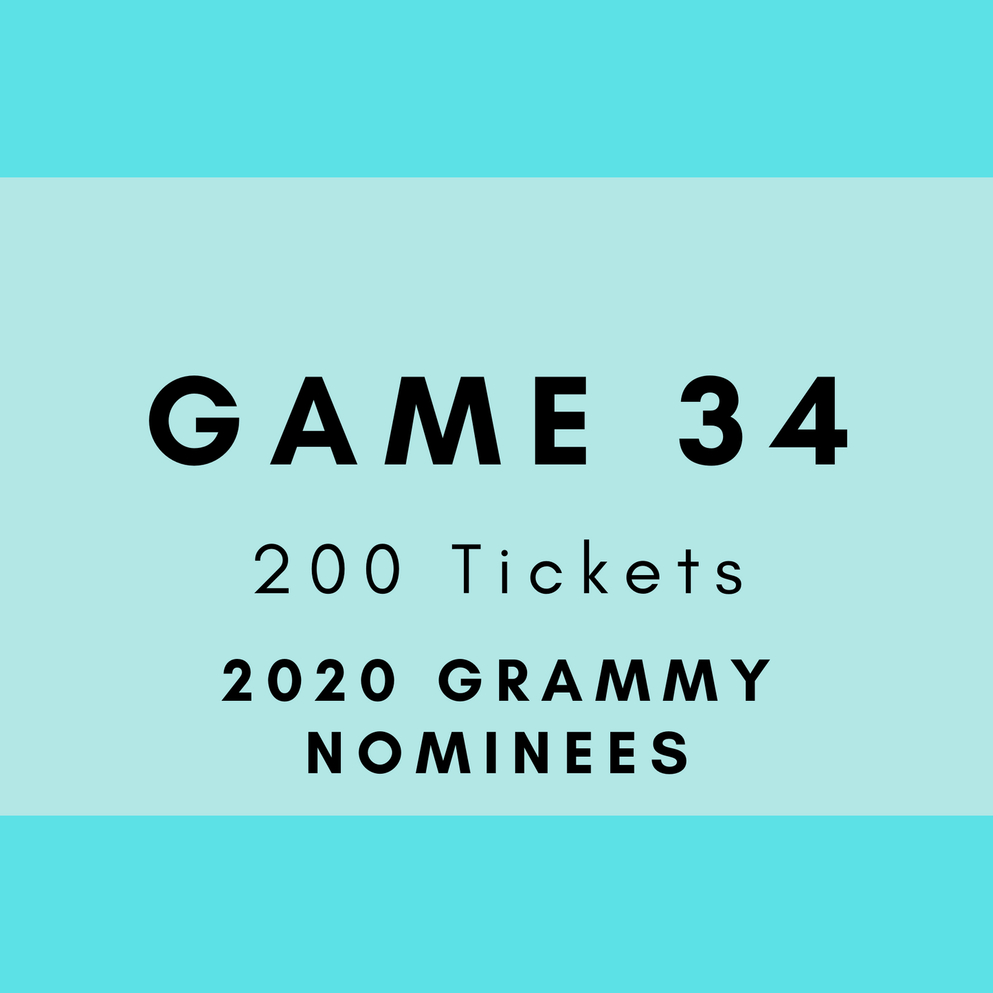 Game 34 | 2020 Grammy Nominees | Boogie Bingo | Printed Music Bingo Tickets