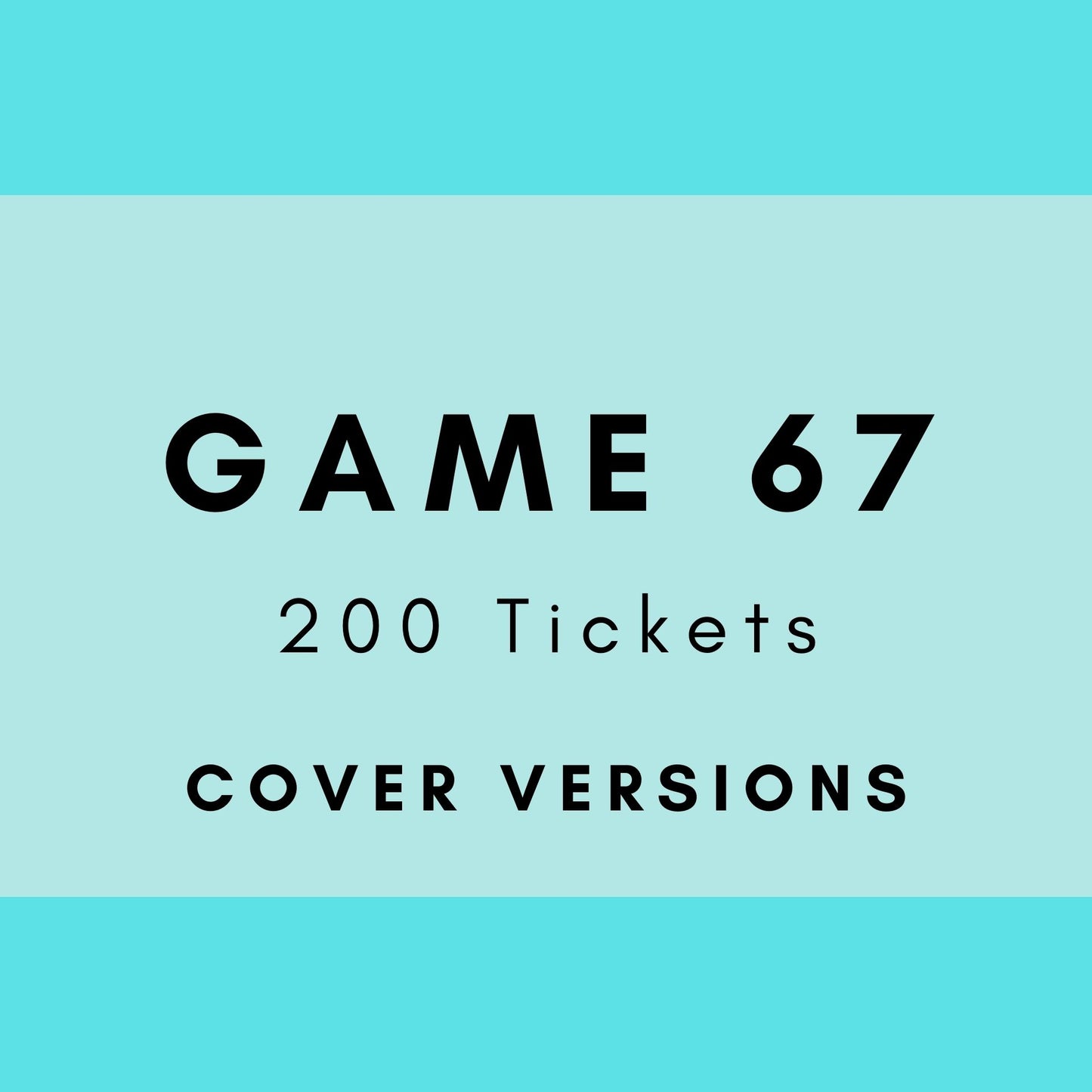 Game 67 | Cover Versions | Boogie Bingo | Printed Music Bingo Tickets