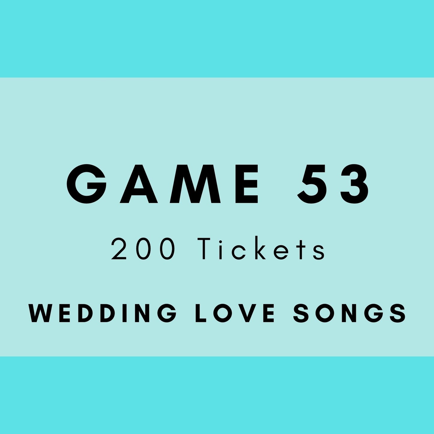 Game 53 | Wedding Love Songs | Boogie Bingo | Printable Music Bingo Tickets
