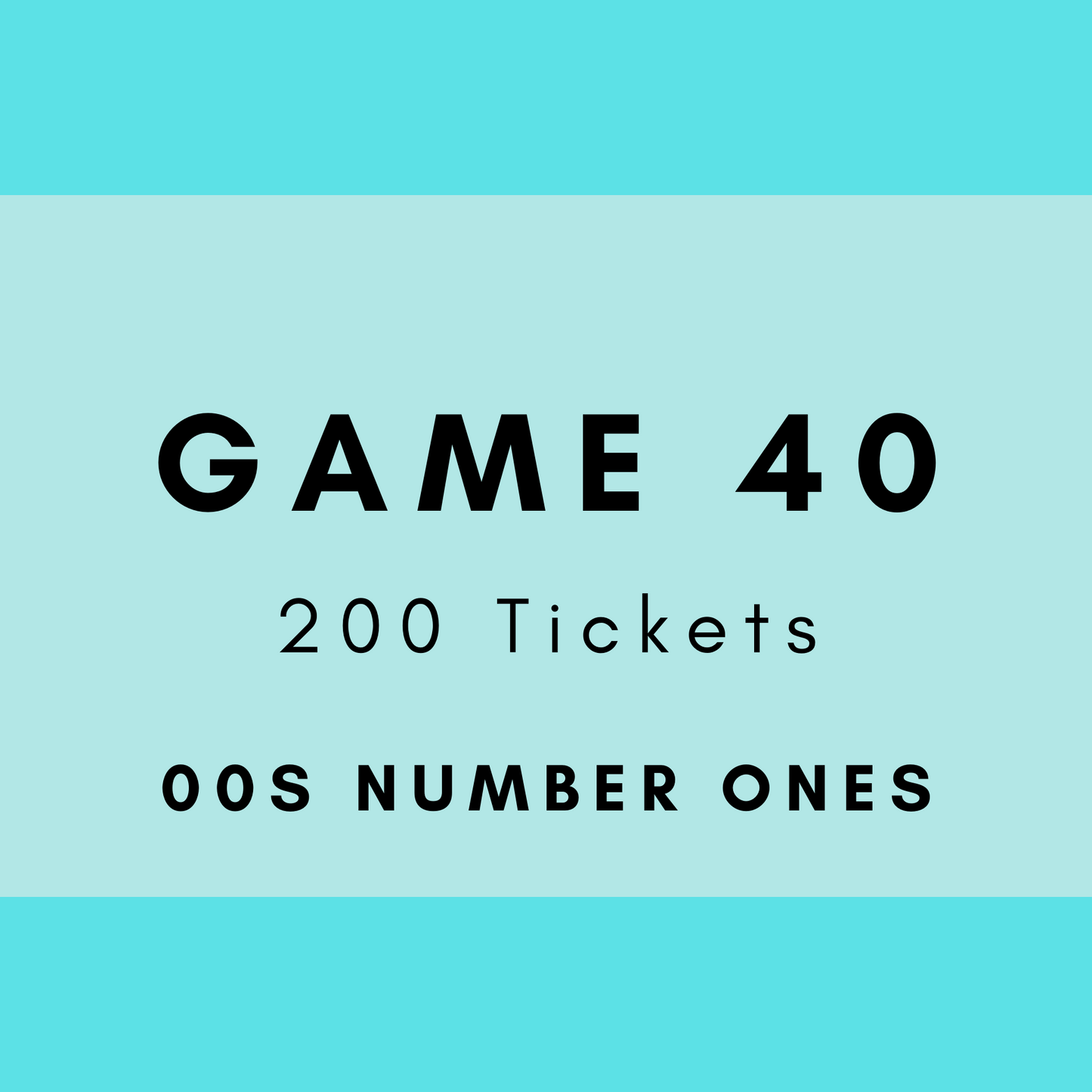 Game 40 | 00s Number Ones | Boogie Bingo | Printable Music Bingo Tickets