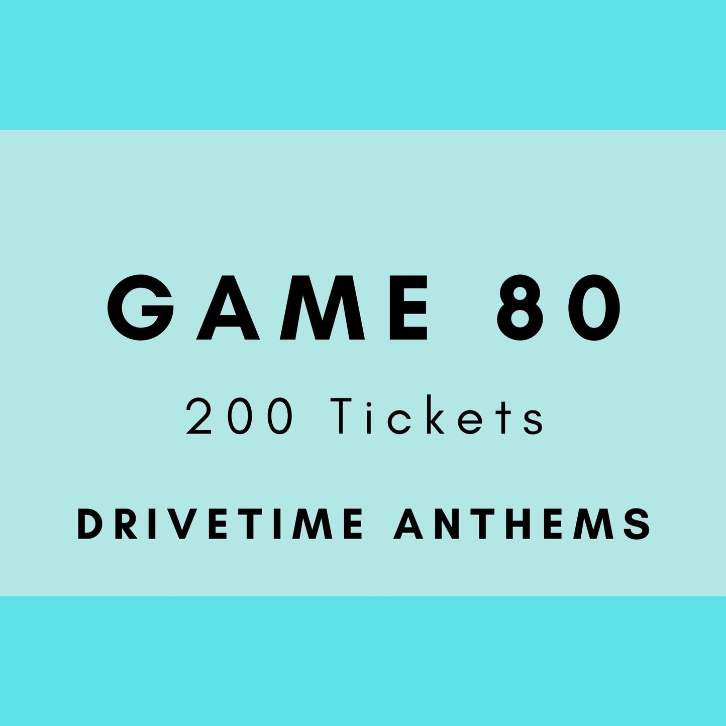 Game 80 | Drivetime Anthems | Boogie Bingo | Printed Music Bingo Tickets