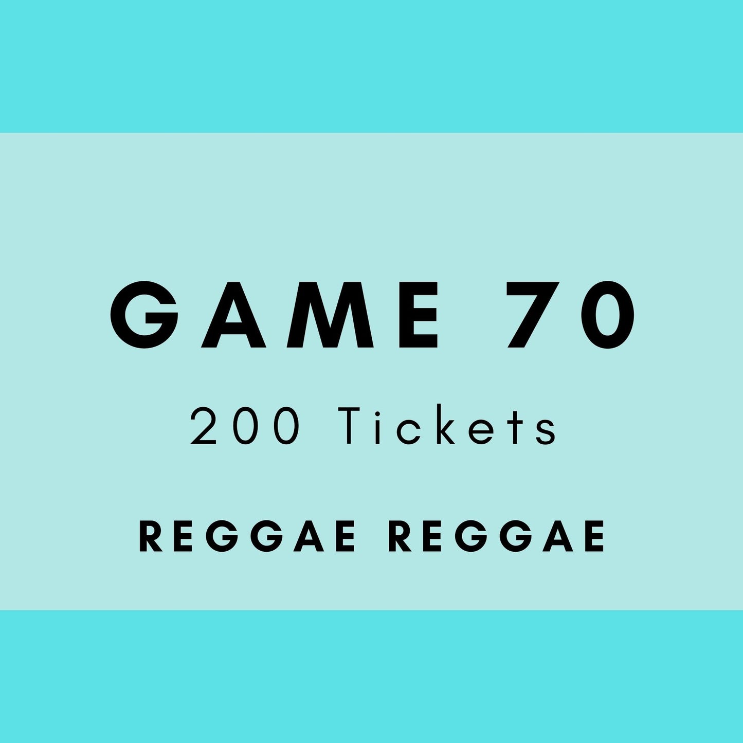 Game 70 | Reggae Reggae | Boogie Bingo | Printed Music Bingo Tickets