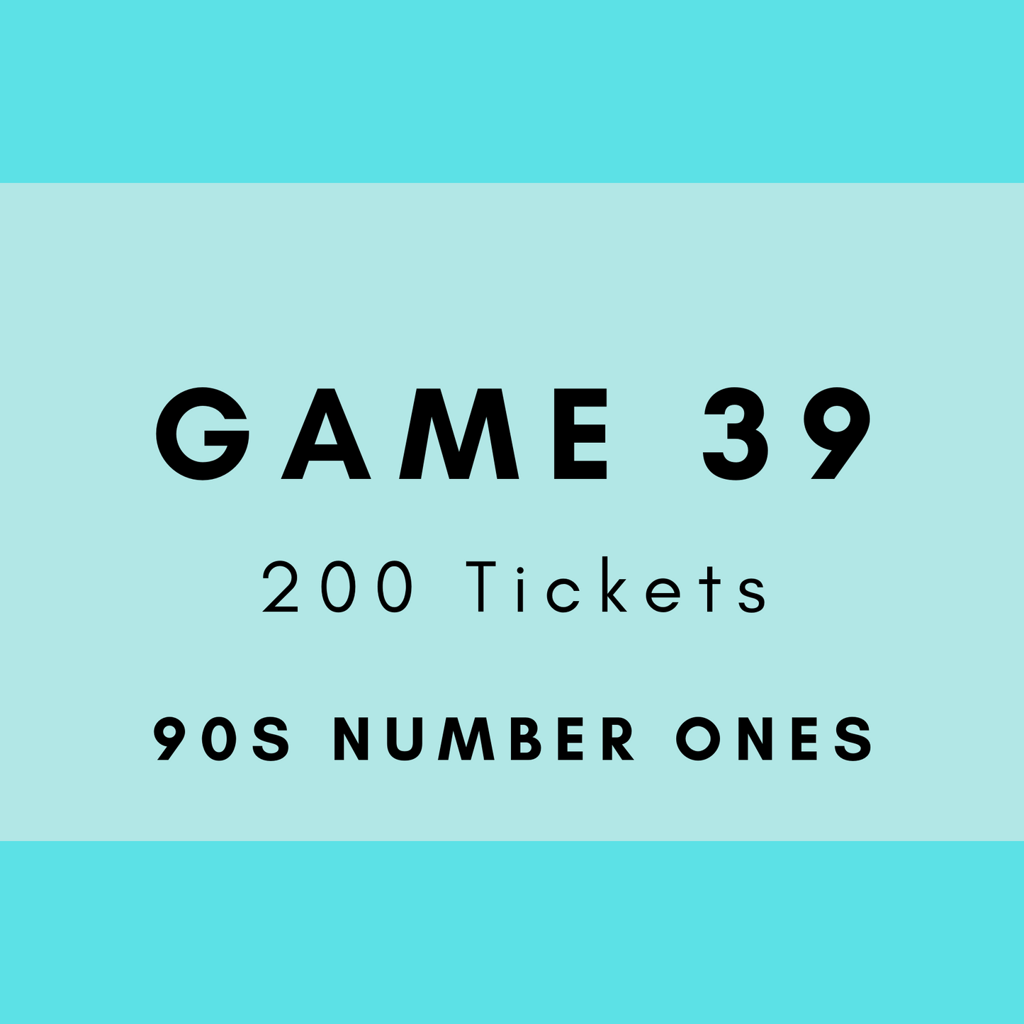 Game 39 | 90s Number Ones | Boogie Bingo | Printed Music Bingo Tickets