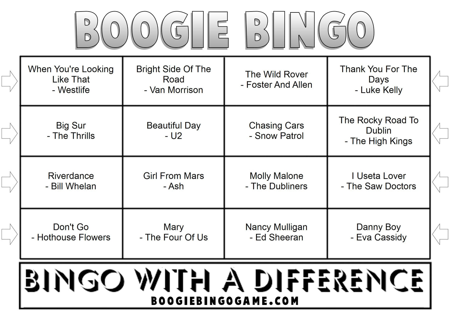 Game 32 | St Patricks | Boogie Bingo | Printable Music Bingo Tickets