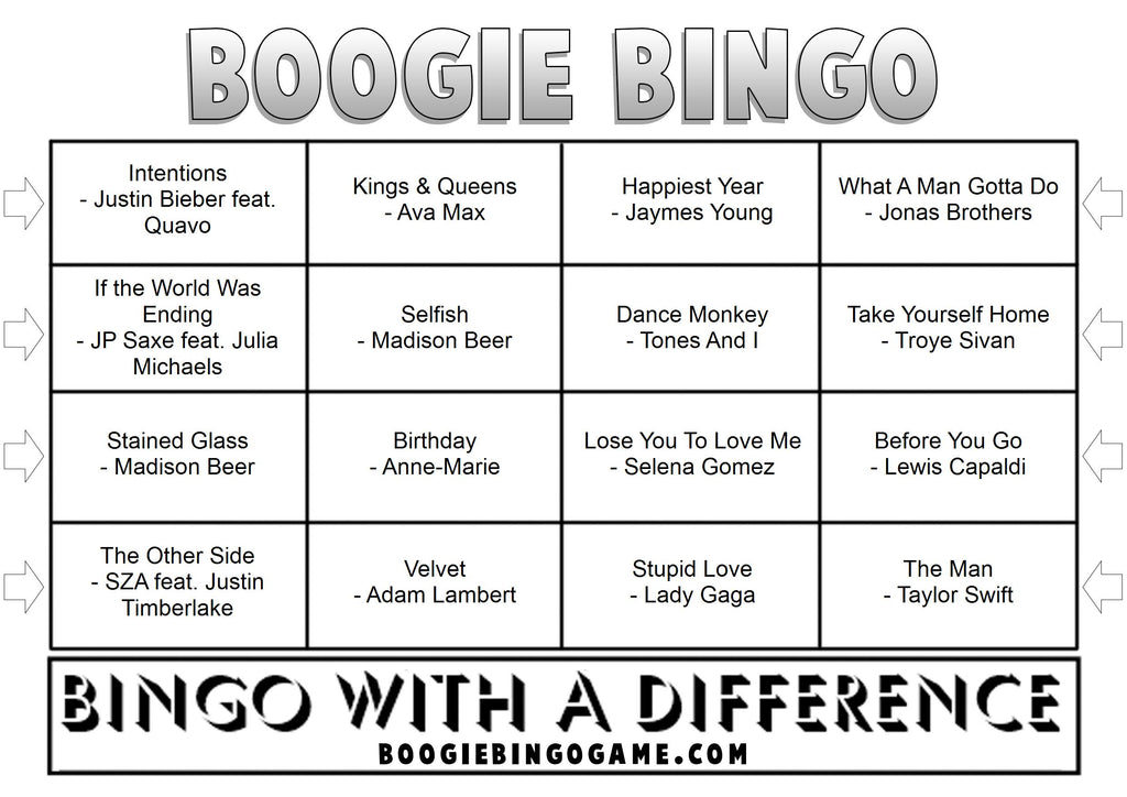 Game 63 | Best of Mar 2020 | Boogie Bingo | Printable Music Bingo Tickets