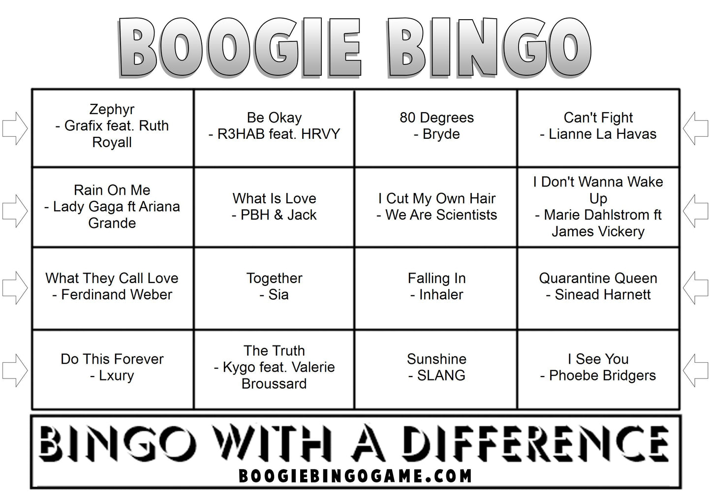 Game 71 | Best of May 2020 | Boogie Bingo | Printable Music Bingo Tickets