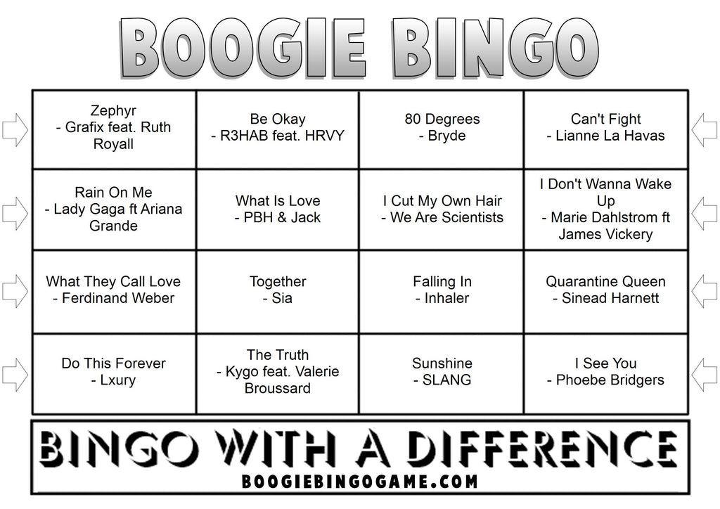 Game 71 | Best of May 2020 | Boogie Bingo | Printable Music Bingo Tickets