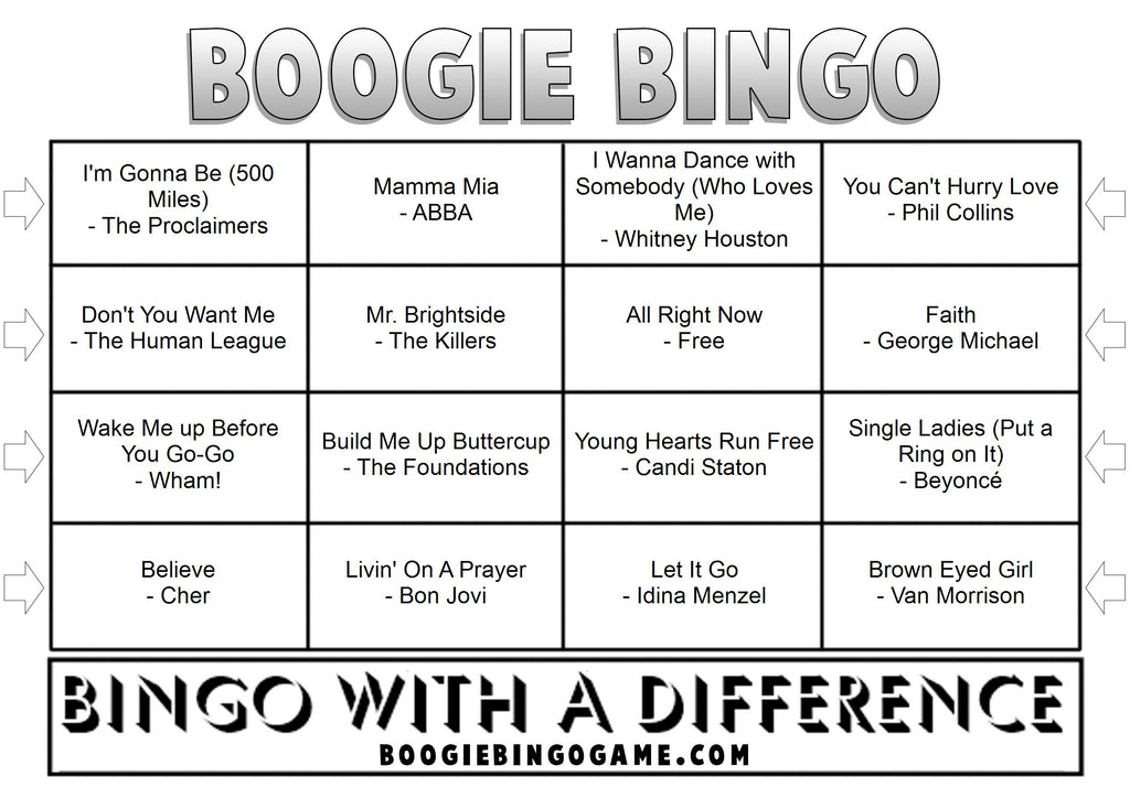 Game 79 | Karaoke Classics | Boogie Bingo | Printable Music Bingo Tickets