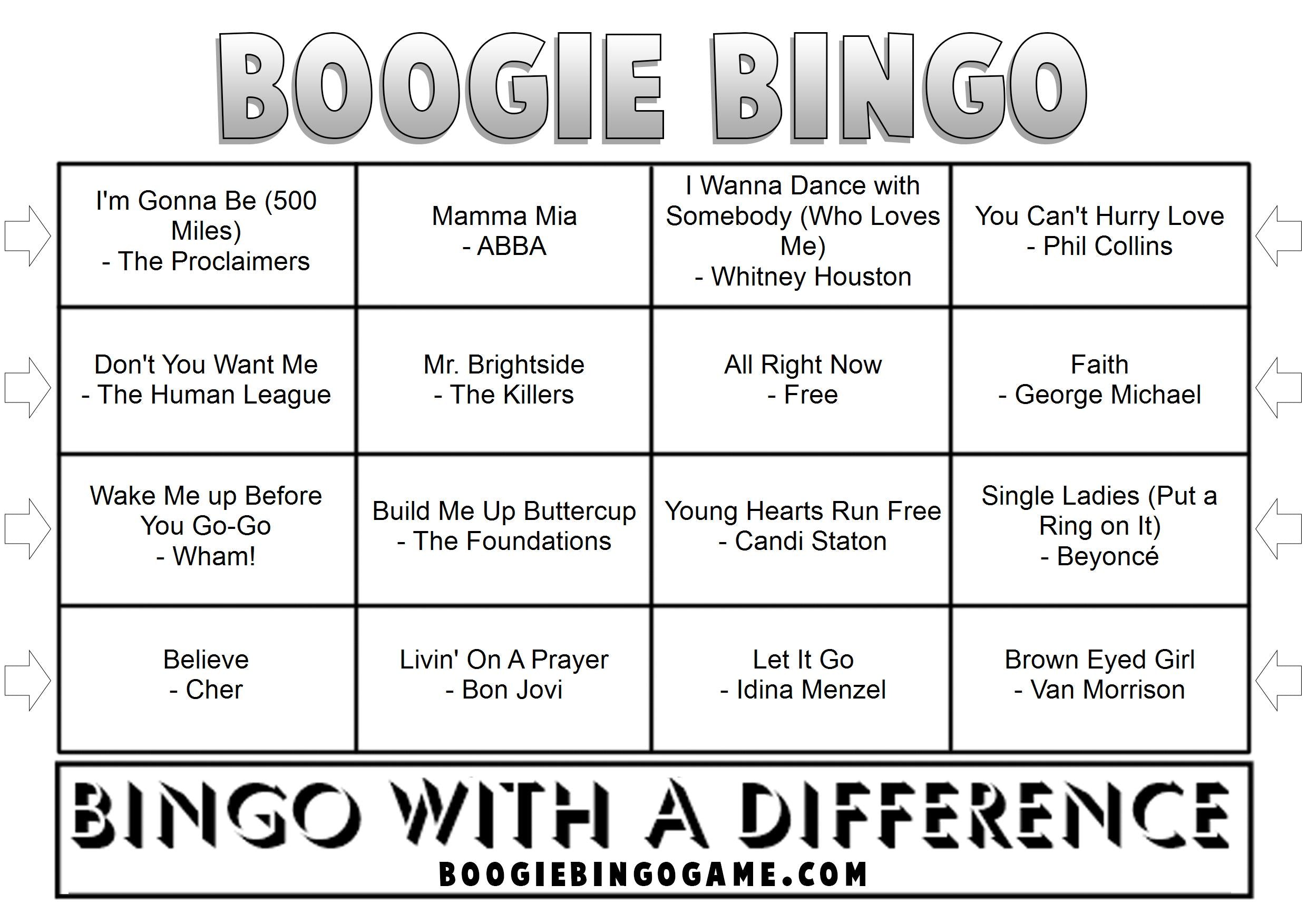 Game 79 | Karaoke Classics | Boogie Bingo | Printable Music Bingo Tickets